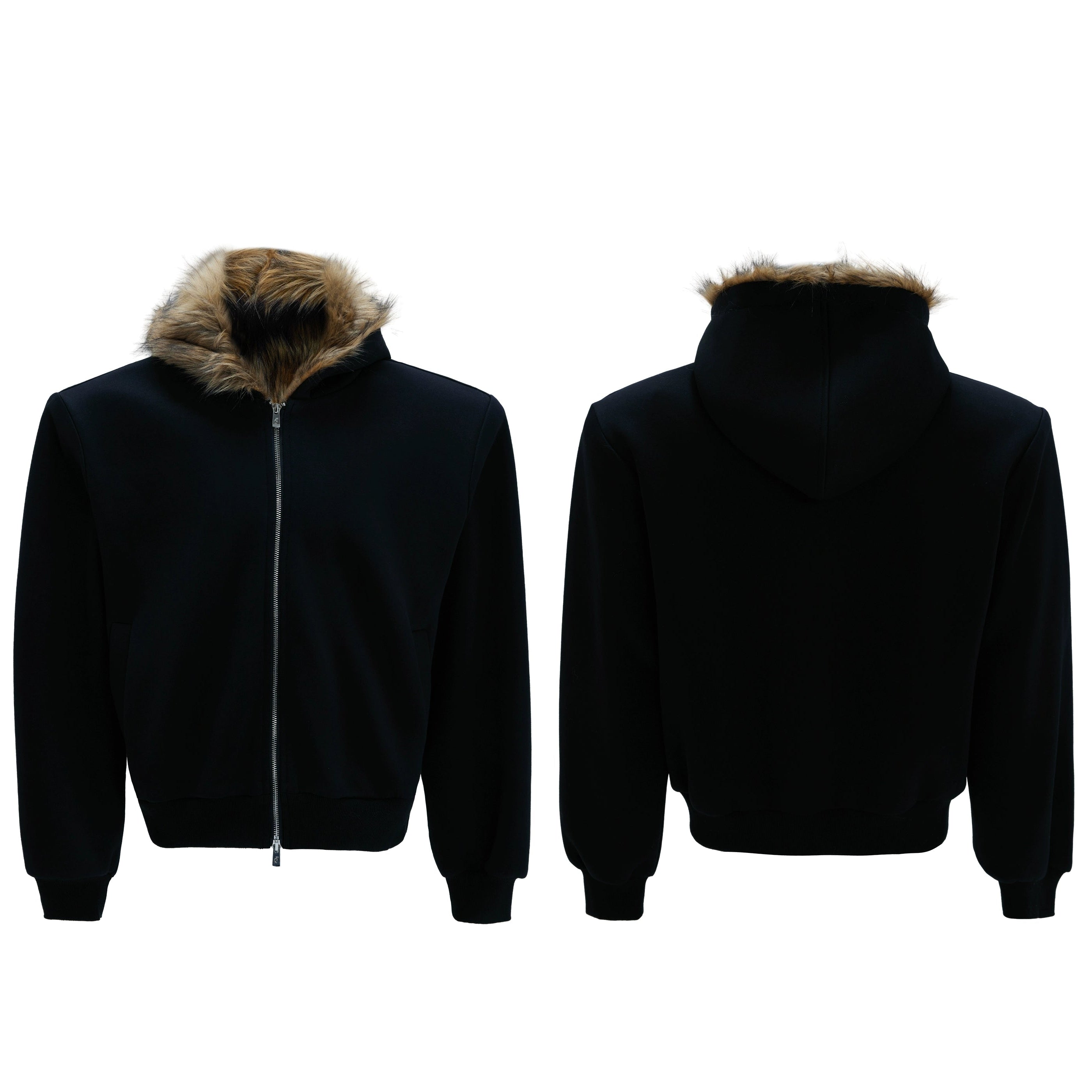 Midnight Arctic Faux Fur Hoodie and Pants Setup