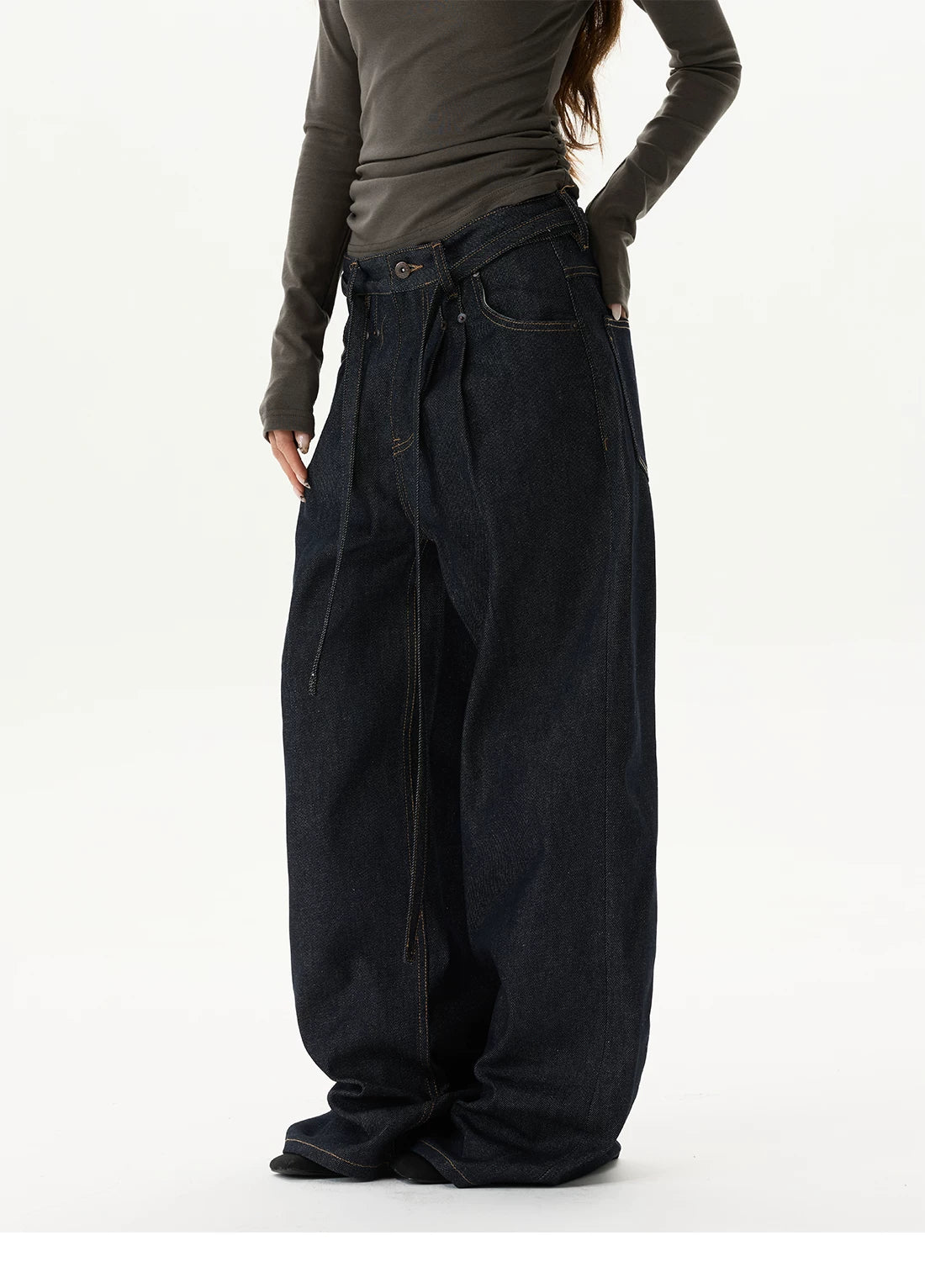 Indigo Drape Balloon Jeans