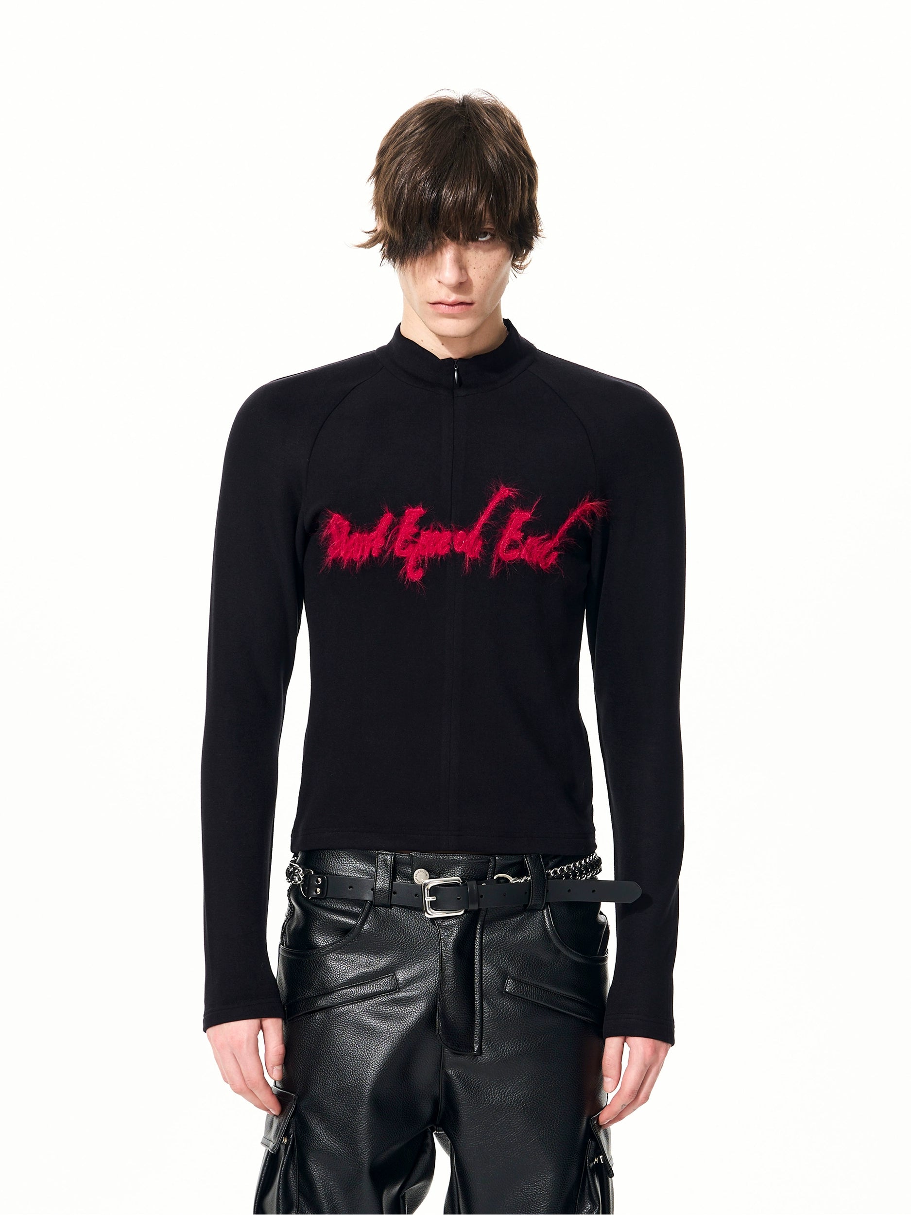 Rogue Script Fuzz Stripe Turtleneck
