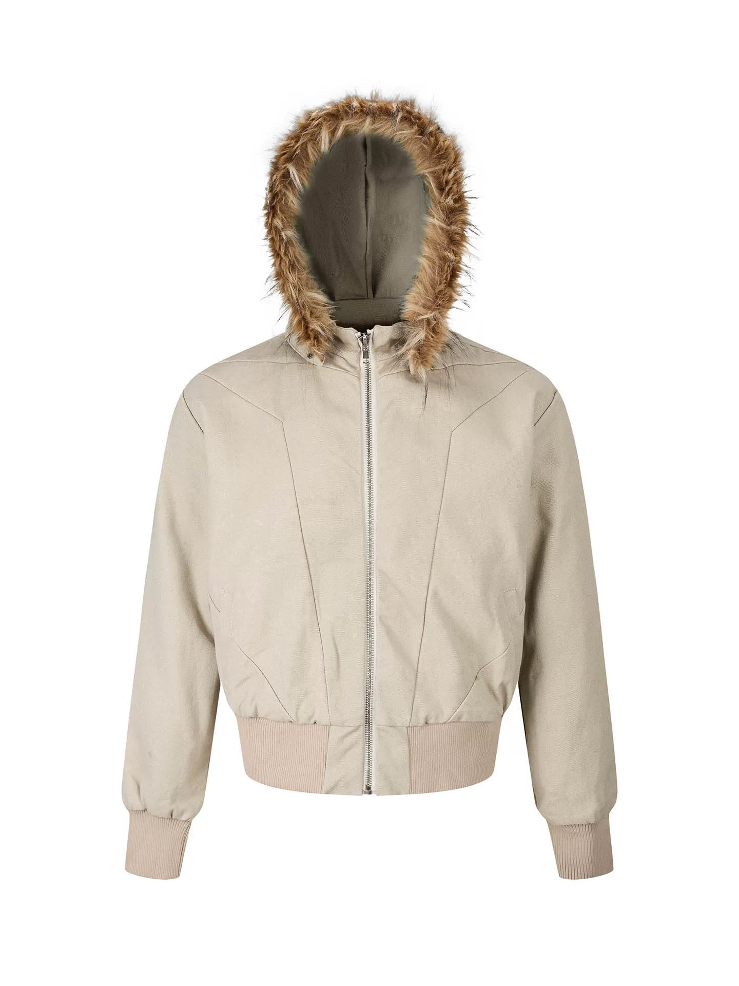 Furtrim Hood Bomber Jacket