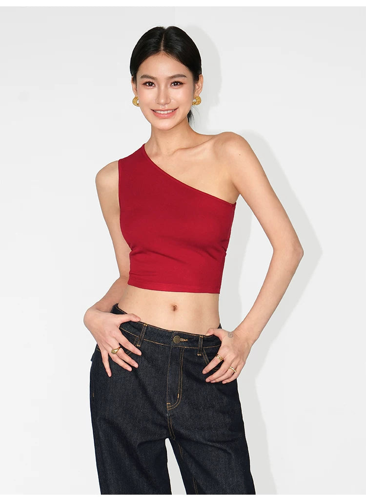 Asymmetry Chic One‑Shoulder Crop Top