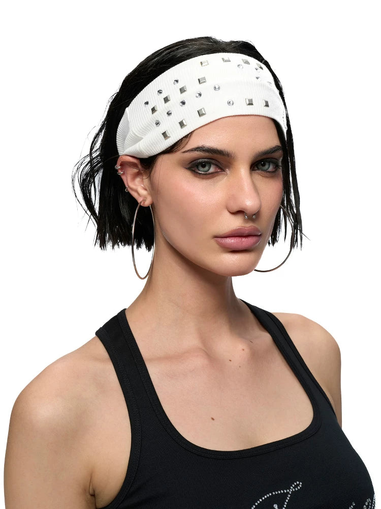 Crystal Initial Studded Knit Headband