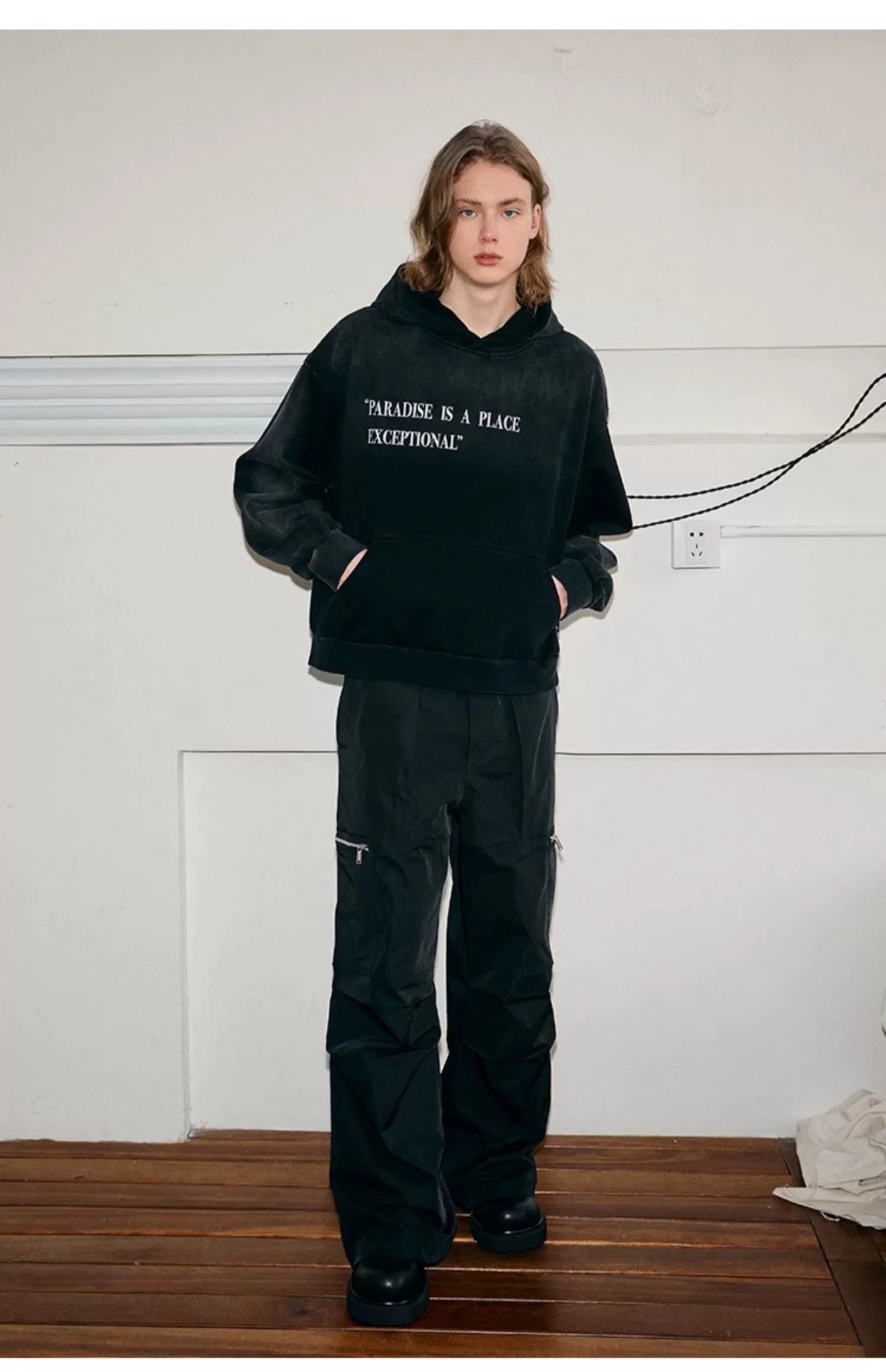 Layered Pockets Wide-Leg Utility Cargo Pants