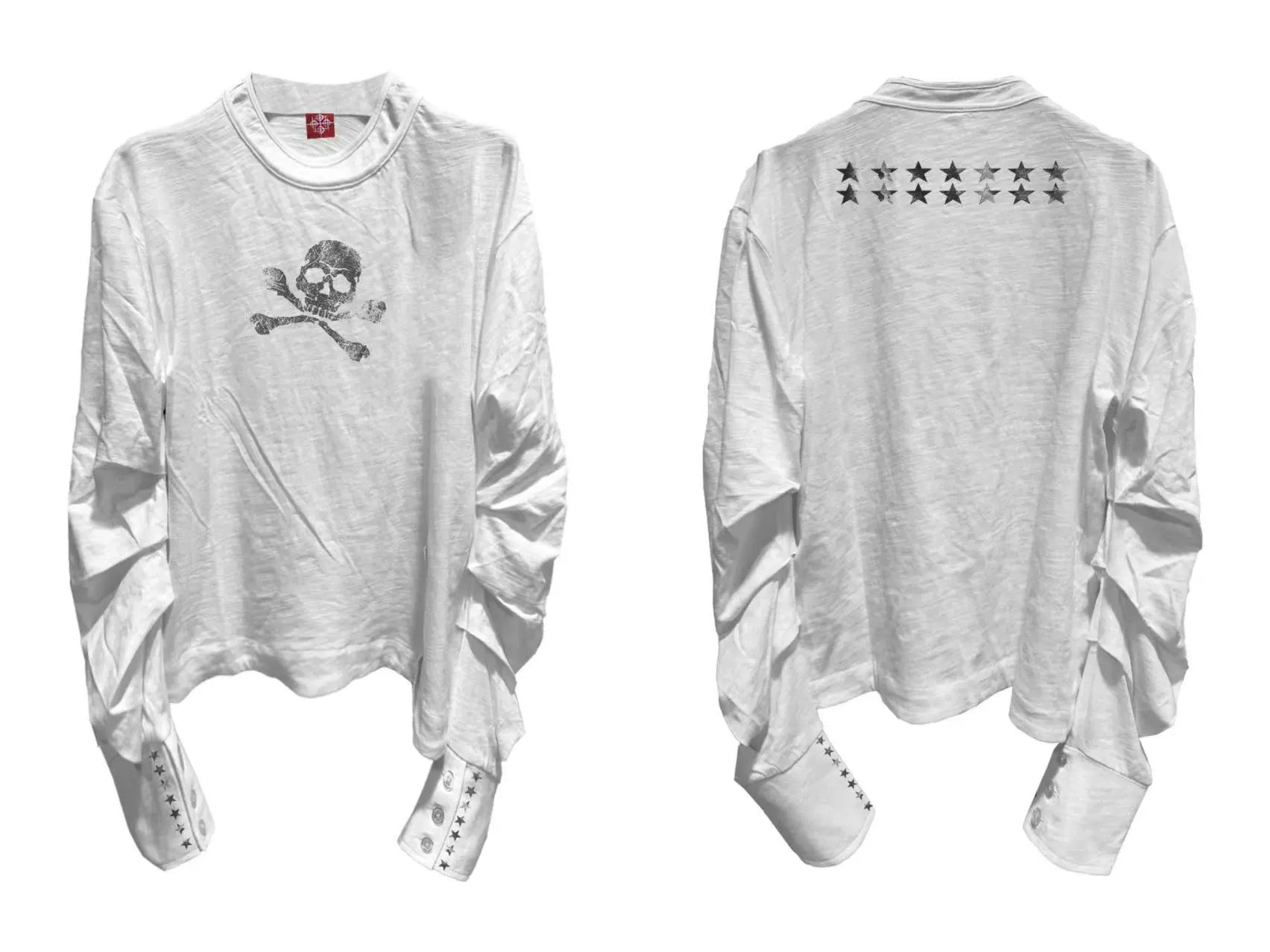 Midnight Raid Ruched Skull Longsleeve Tee