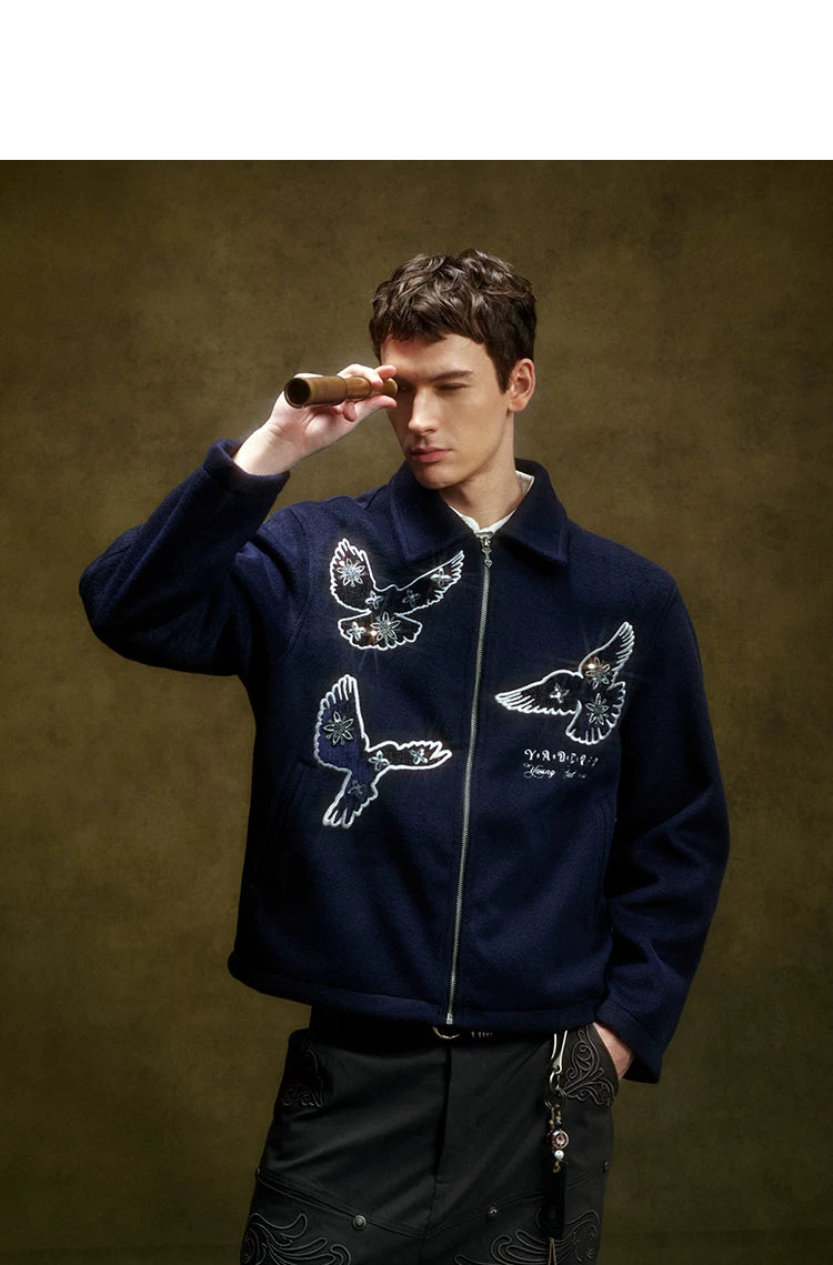 Bird Zip-Up Wool Jacket