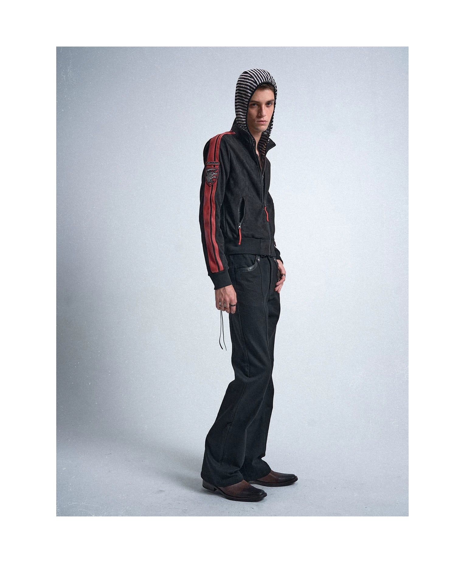 Rude Wolf Bloodstripe Embroidered Track Jacket