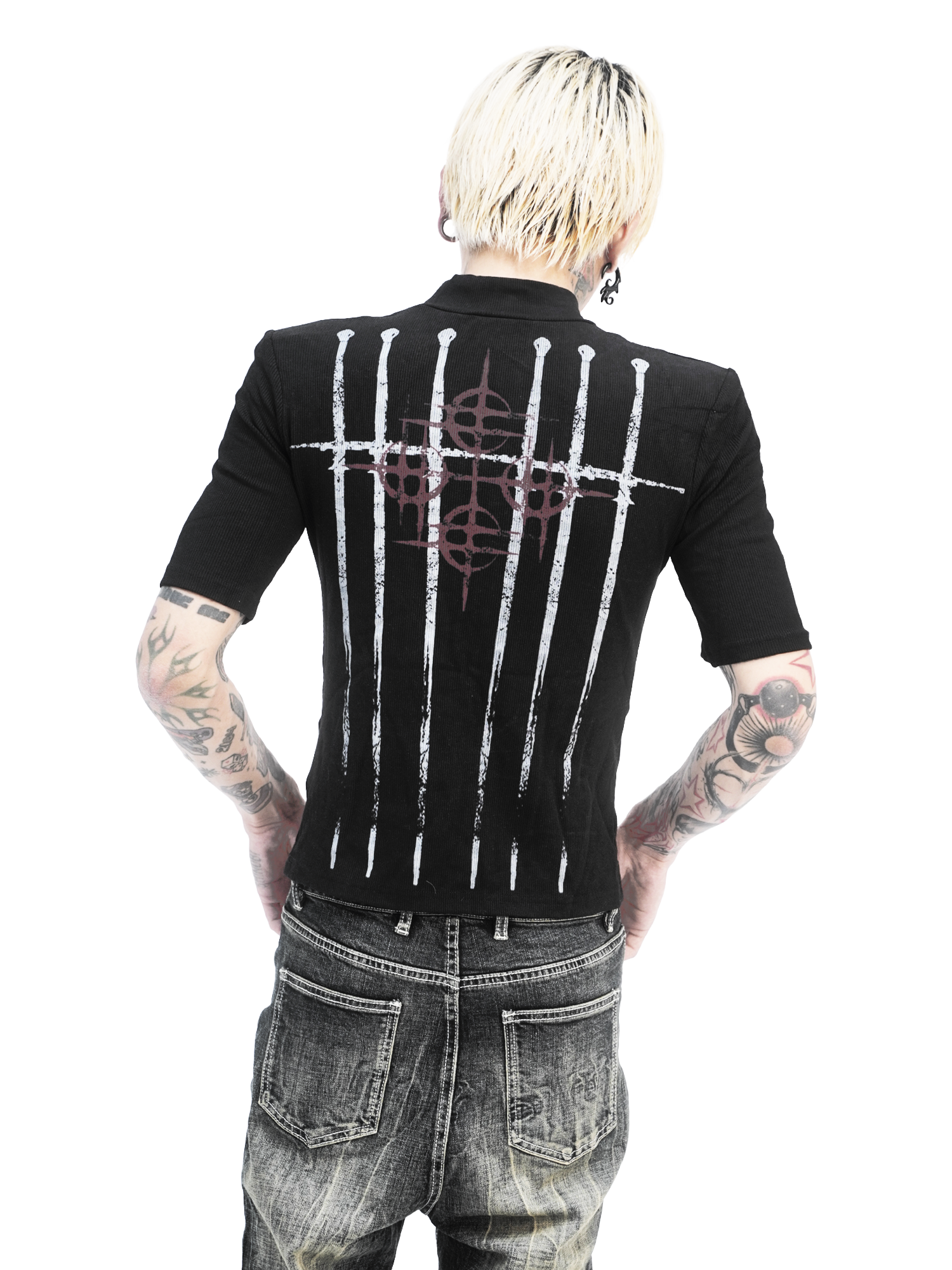 Crimson Sigil Spire Mockneck Tee