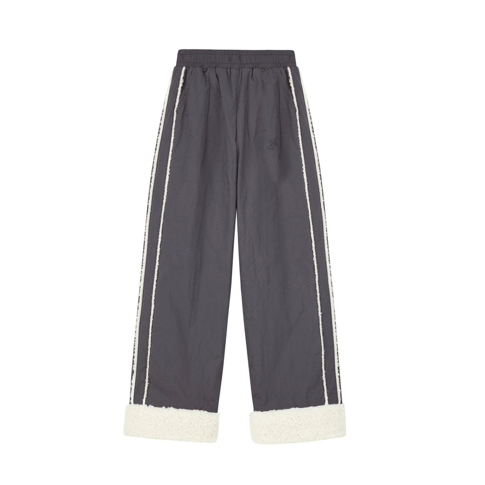 Sherpa-Lined Pink Track Pants