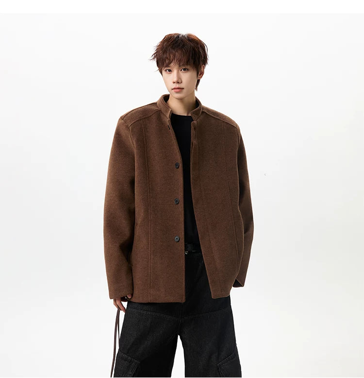 Stand-Collar Wool Jacket