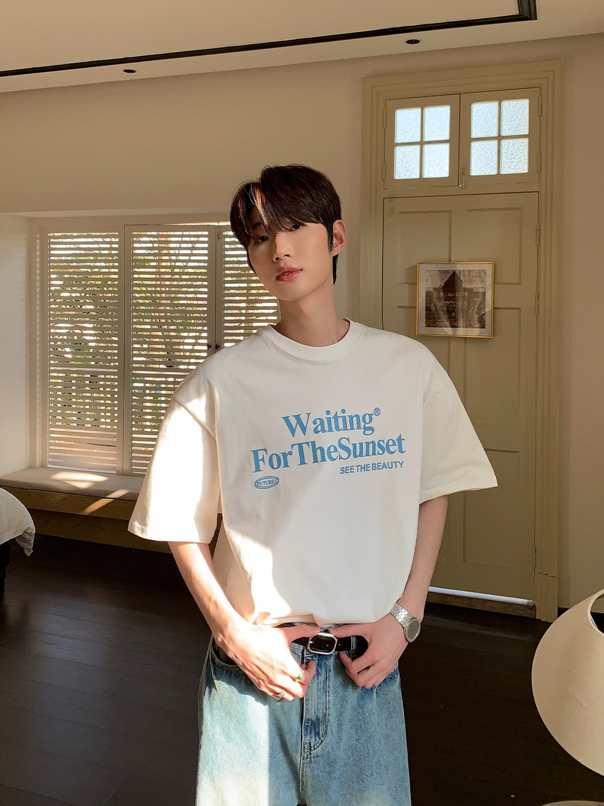 T-Shirt with Star Patches on the Back