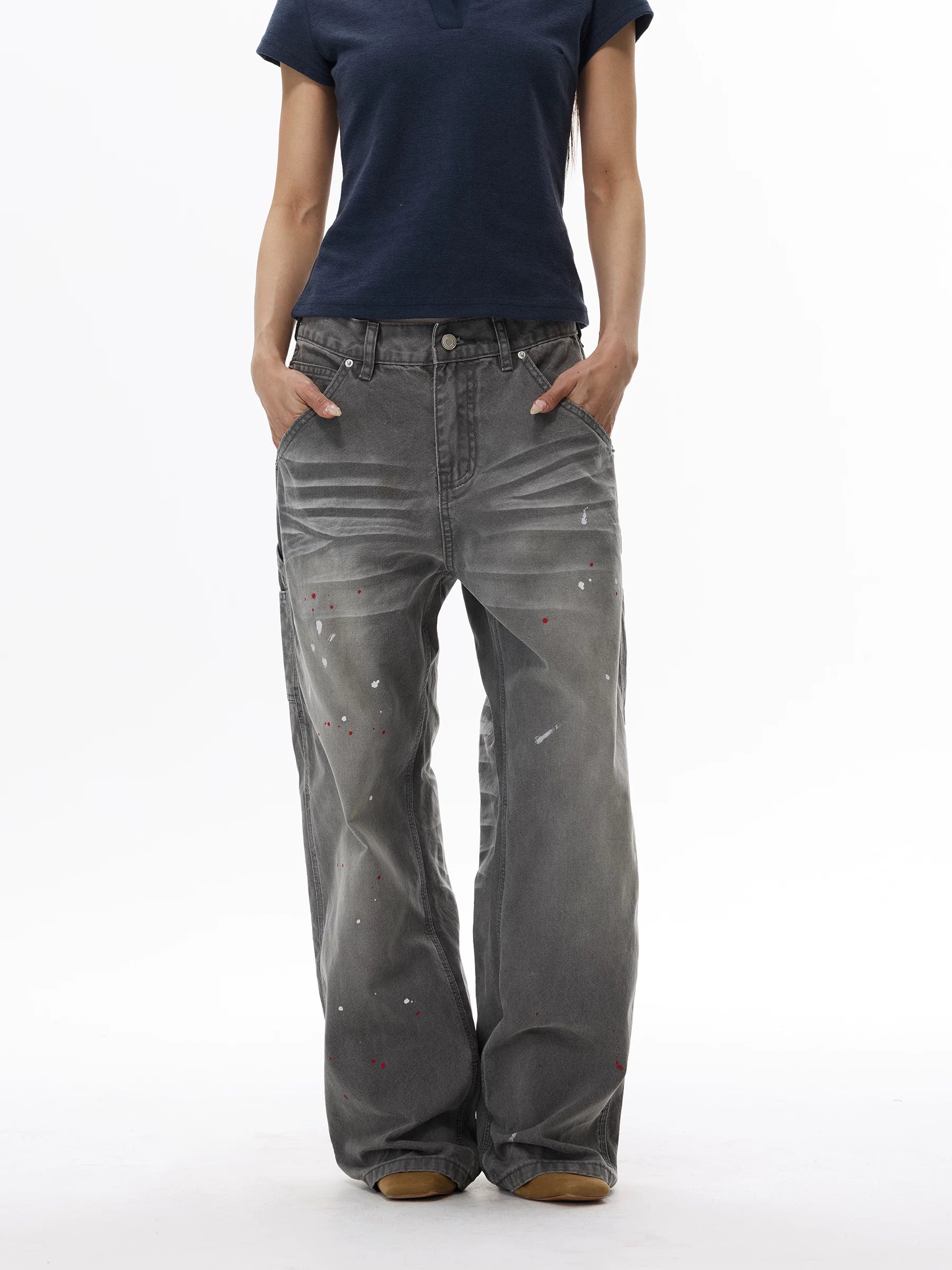 Workshop Mist Paint-Splatter Jeans