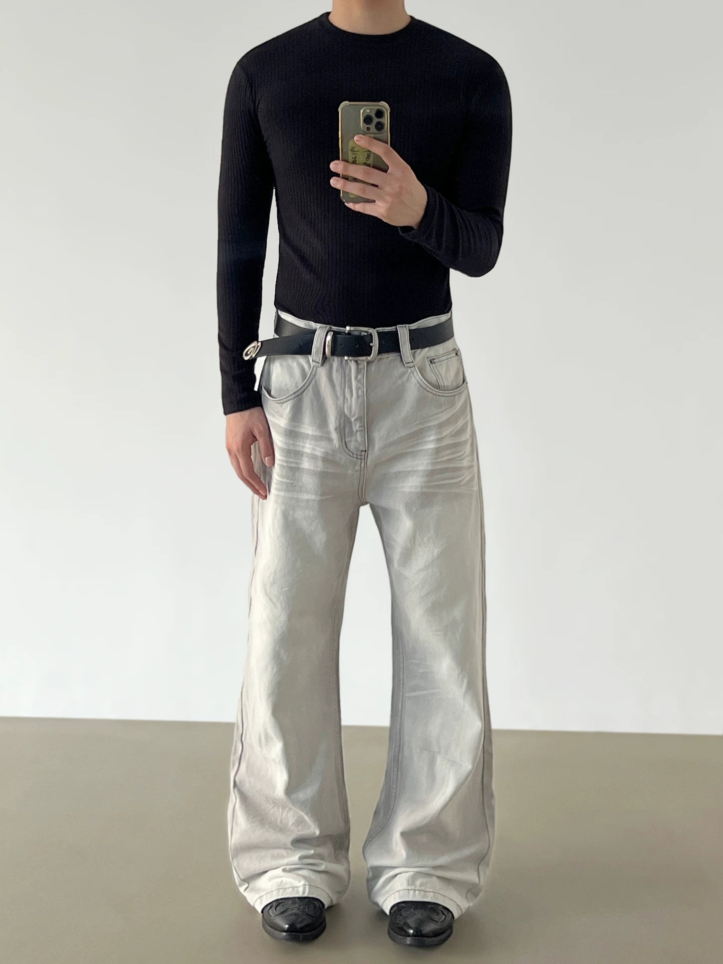 Frost Wash Wide Jeans