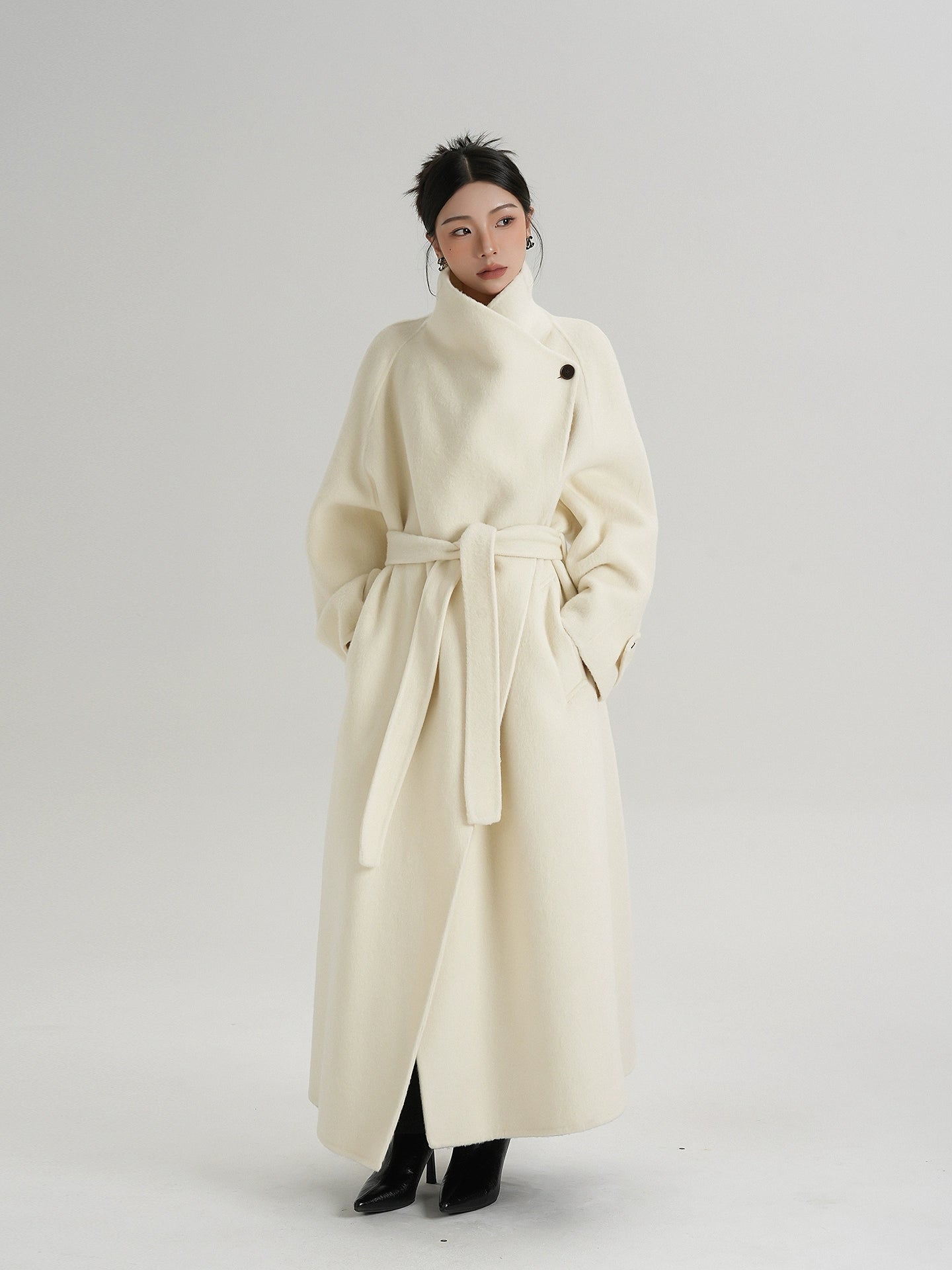 Shadowline Wrap Funnel Wool Coat