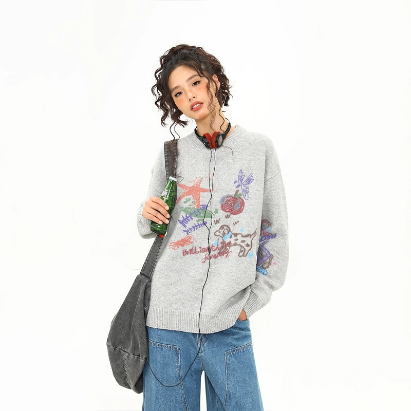 Doodle Daydream Puppy Knit Sweater