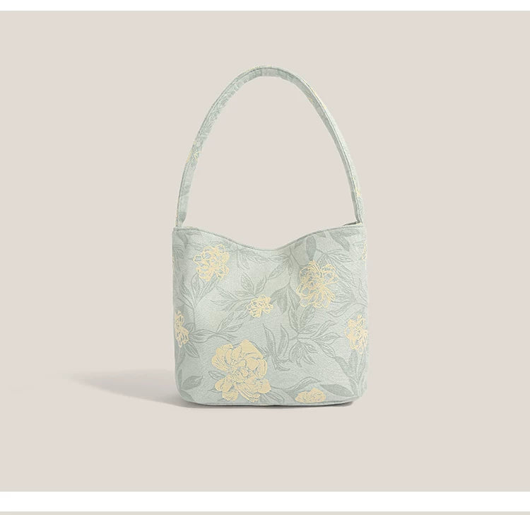 Mint Blossom Hobo Tote