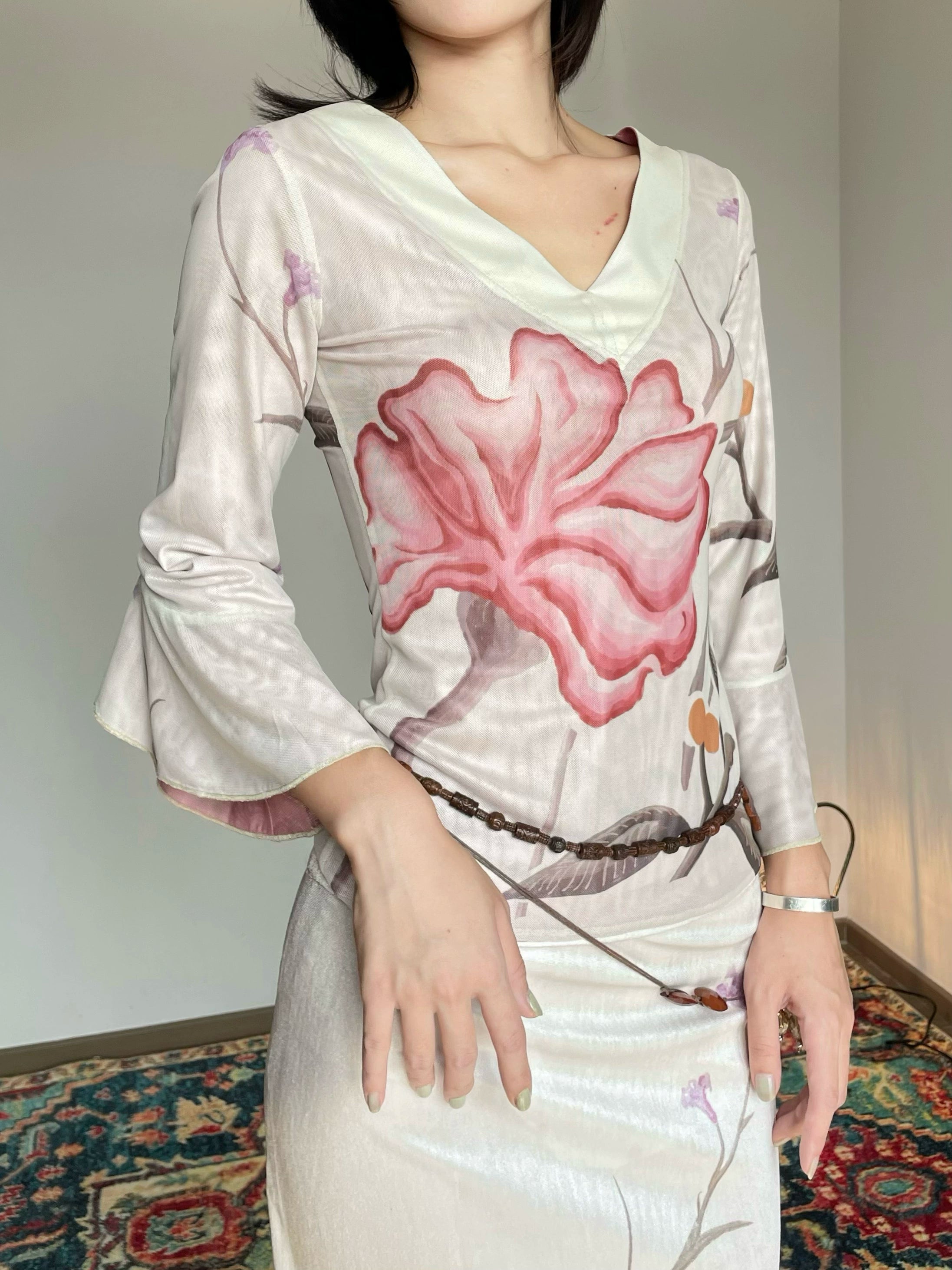 Lotus Bell Sleeve Top