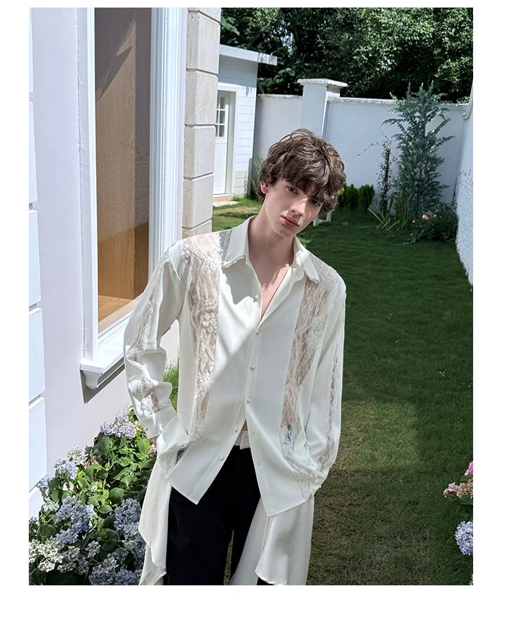 Ivory Reverie Pearl Lace Shirt