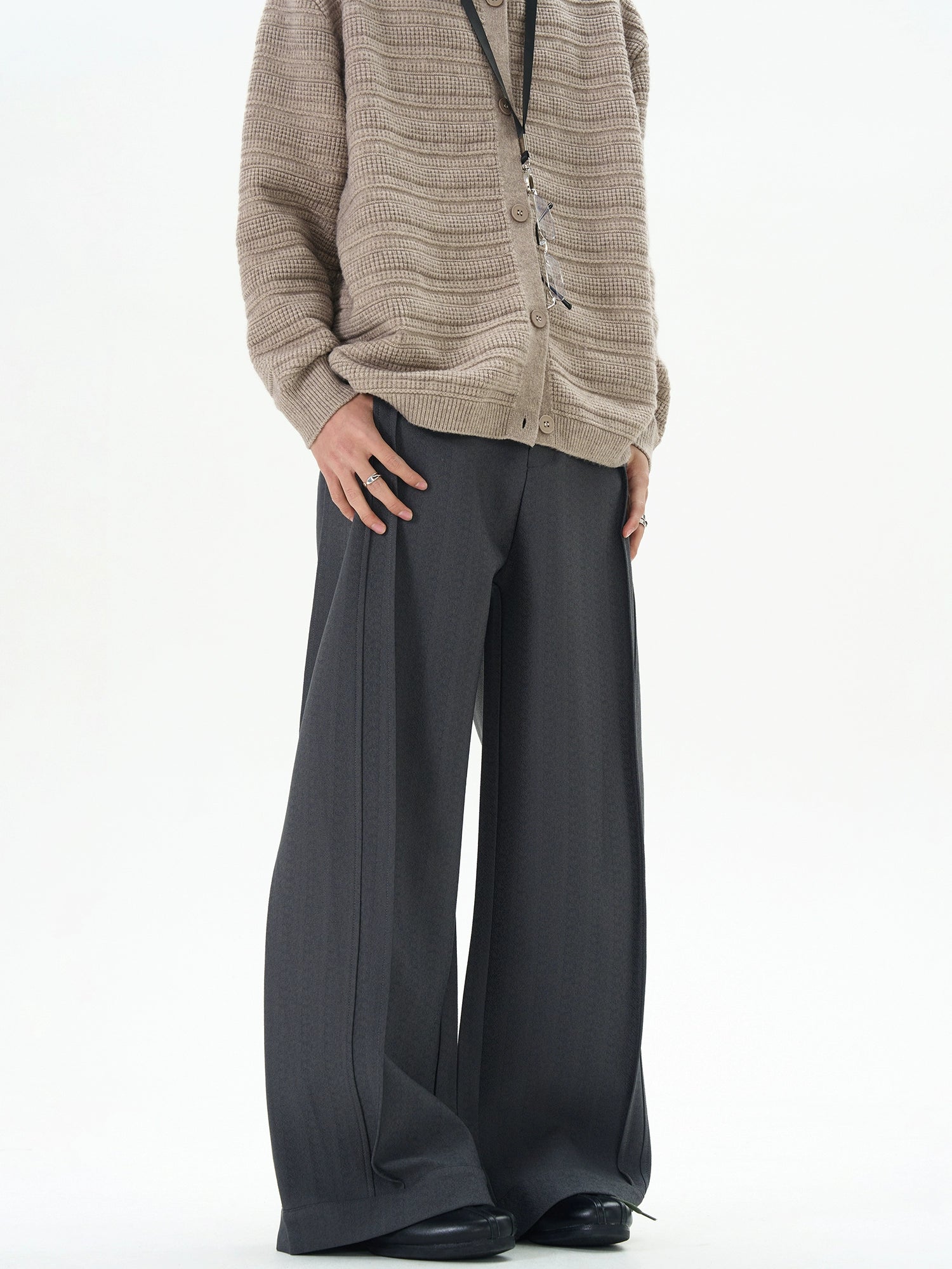 Graphite Drape Ultra-Wide Trousers