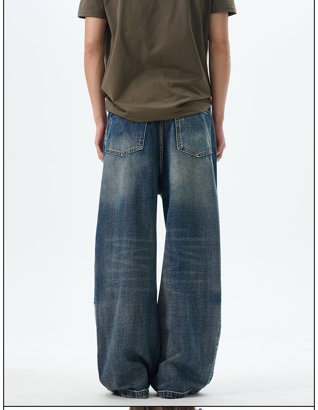 Relaxed Fit Faded Wide Leg Jeans