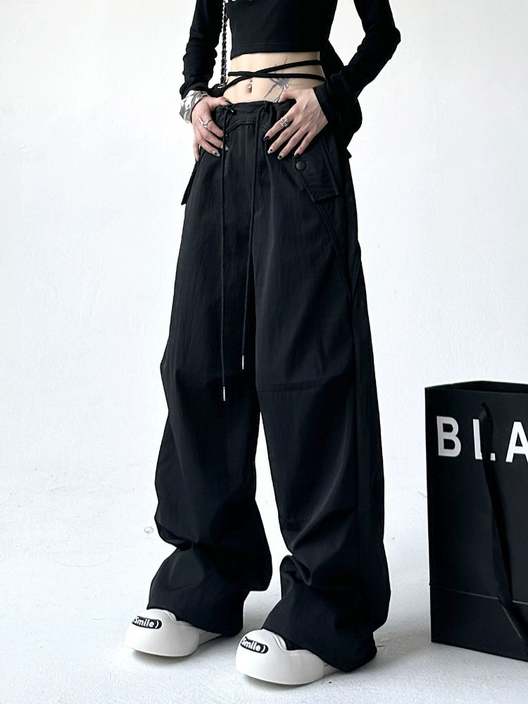 Utility Pocket Wide-Leg Trousers - chiclara