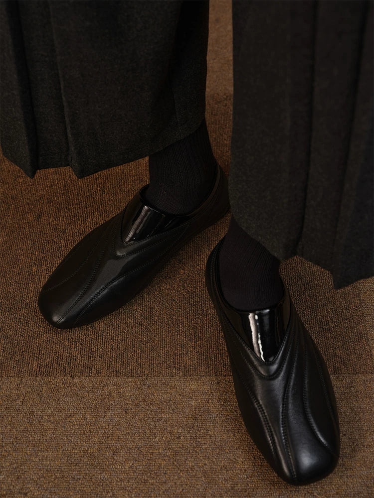 Streamlined Low-Profile Leather Slip-On Shoes