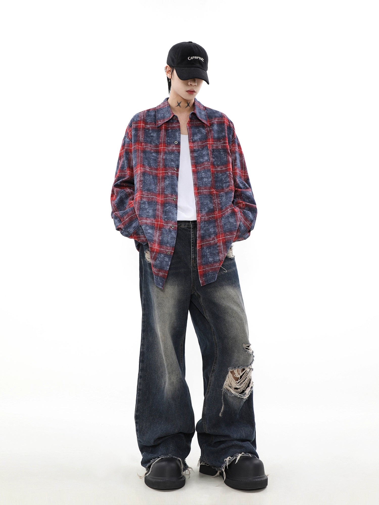 Frost Fade Washed Check Overshirt