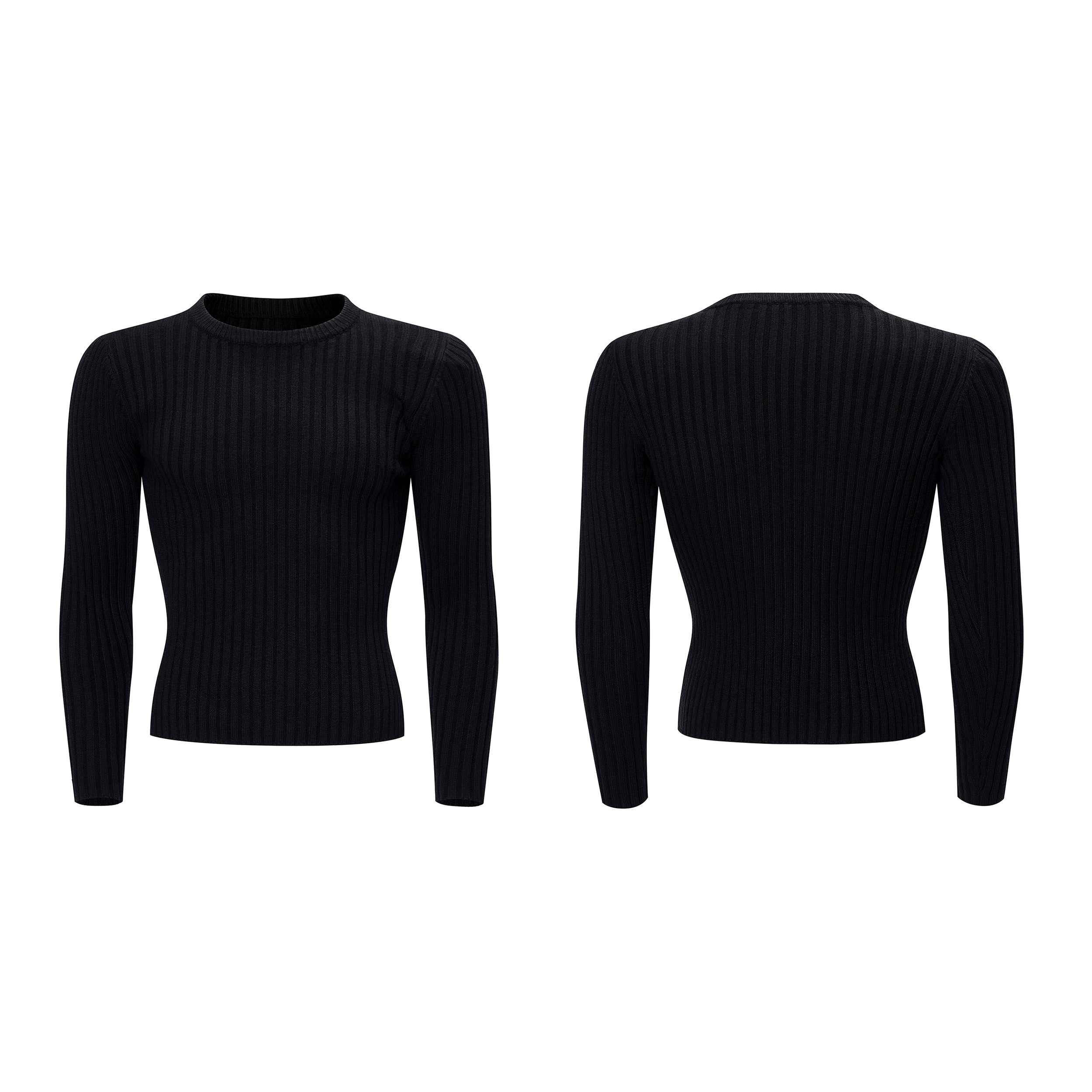Vertical Ribbed Knit Sweater