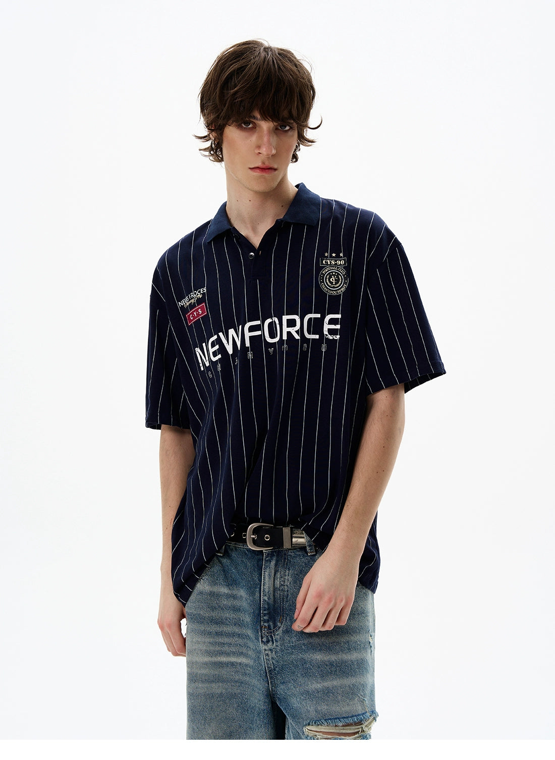 Pinstripe Varsity Energy Polo Shirt