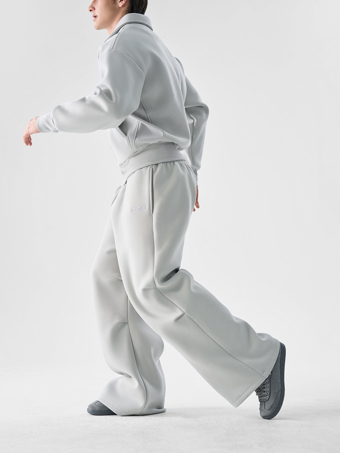 Frost Grey Relaxed Zip Jacket and Pants Setup