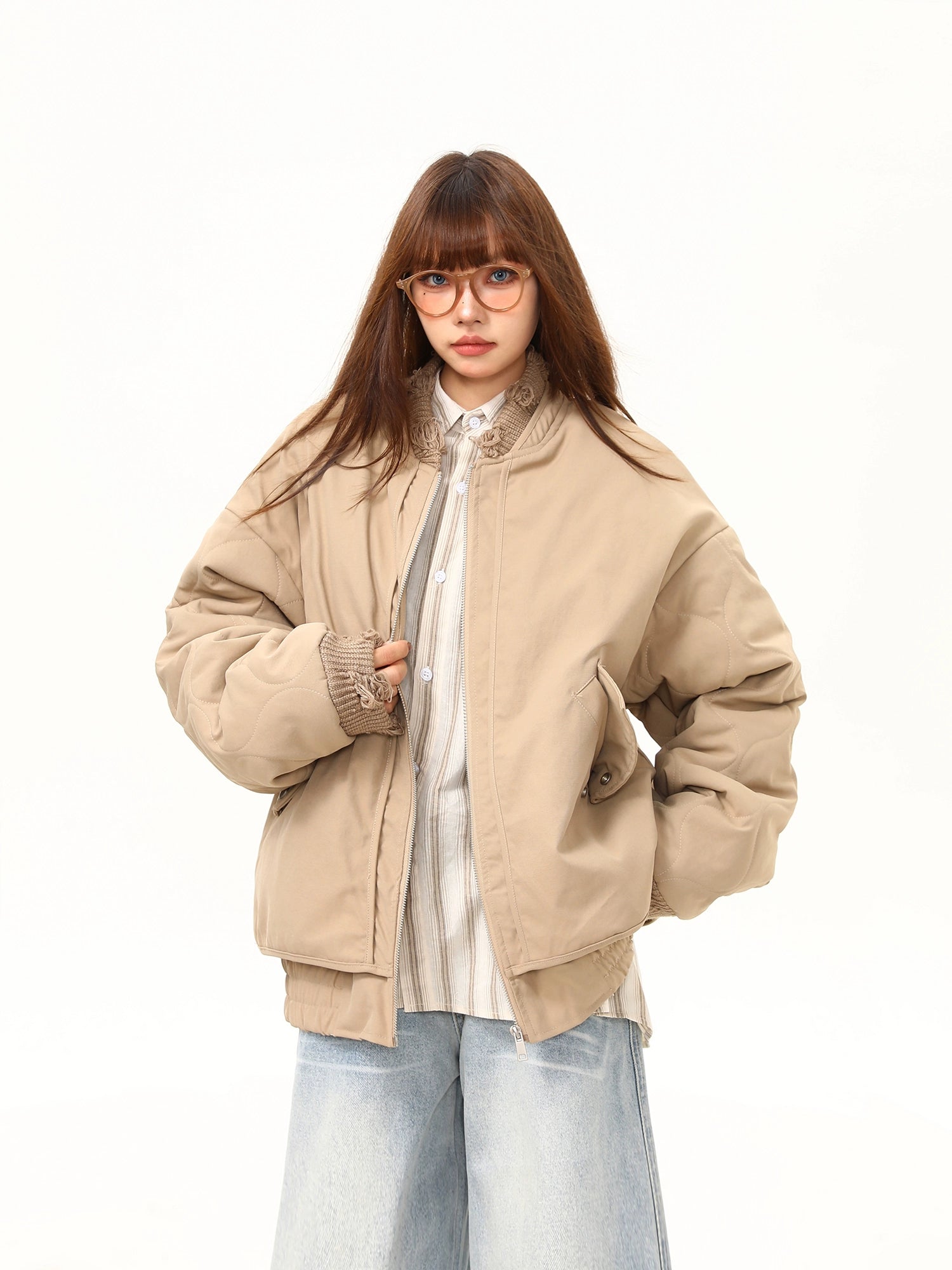 Sahara Breeze Oversized Bomber Jacket