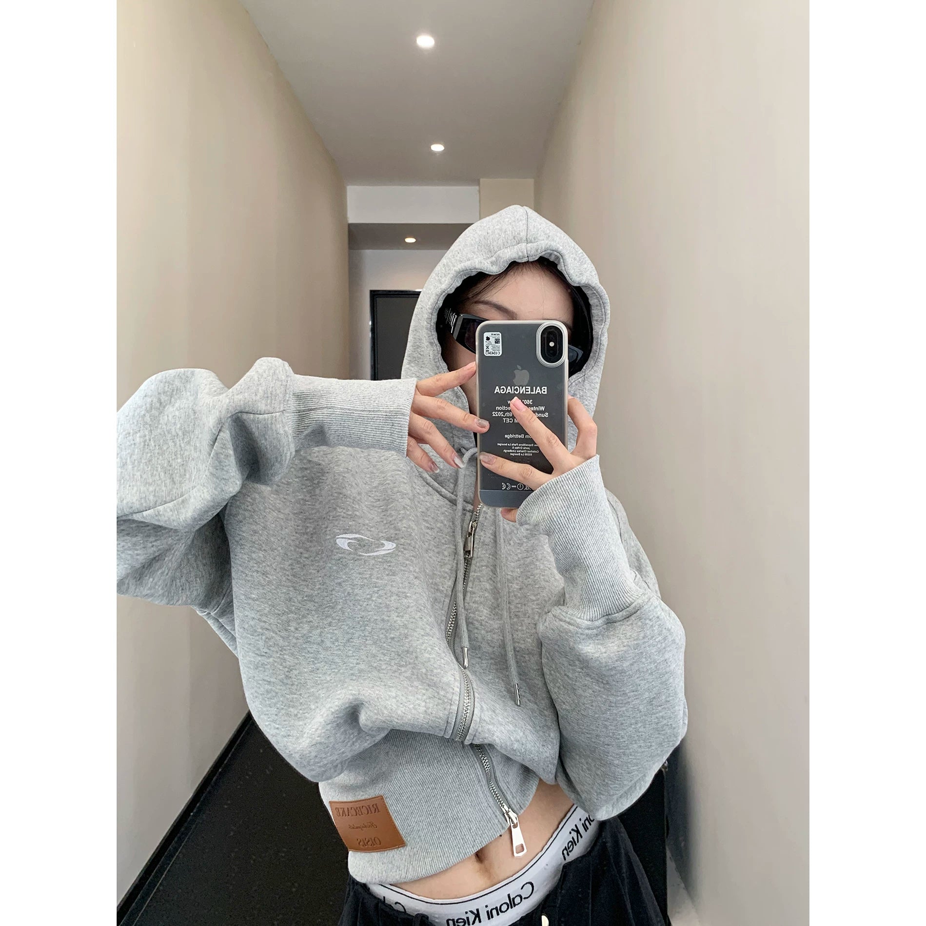 Graphite Orbit Zip Hoodie