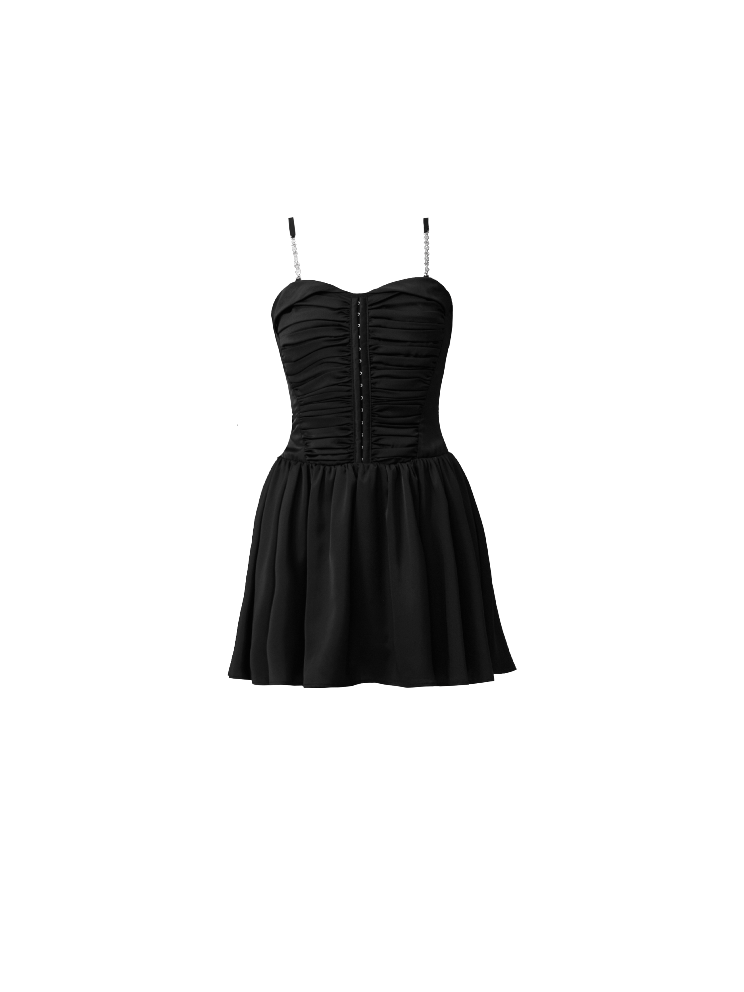 Mini vestido de correa de espagueti de corpiño