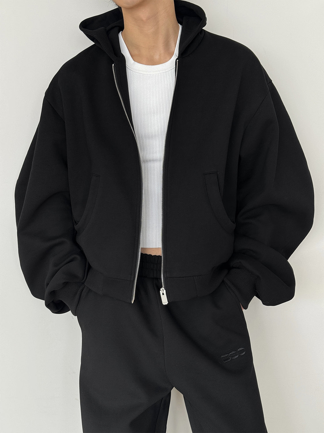 Heavyweight Boxy Hoodie and Wide-Leg Sweatpants Setup
