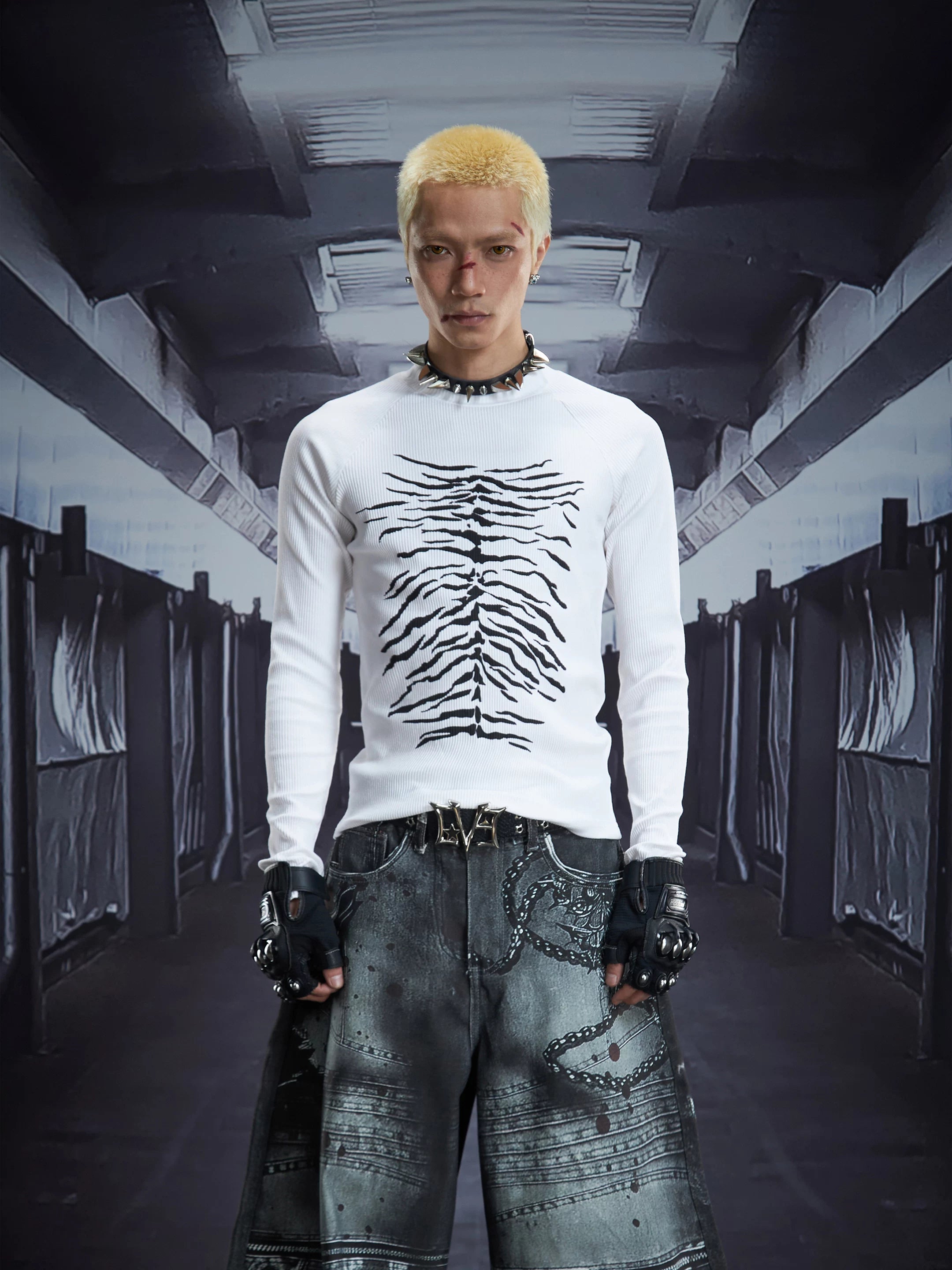 Spinewave Distortion Ribbed Longsleeve