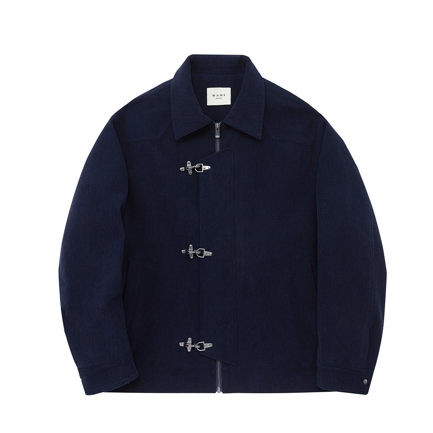 Chaqueta corta de collar cuadrado de prensa-stud