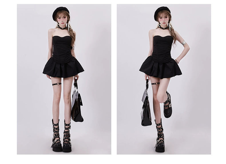 Gothic Pleated Mini Skirt