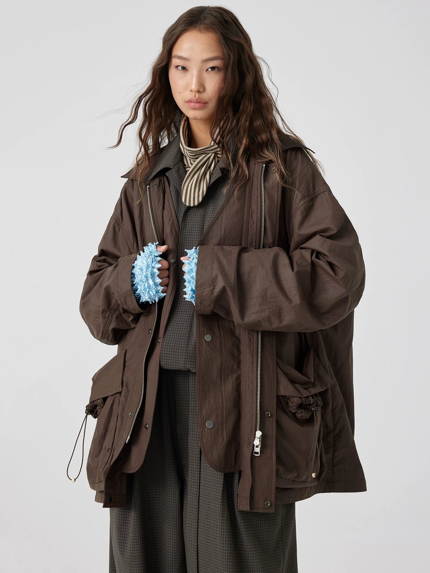 Contrast Collar Safari Jacket