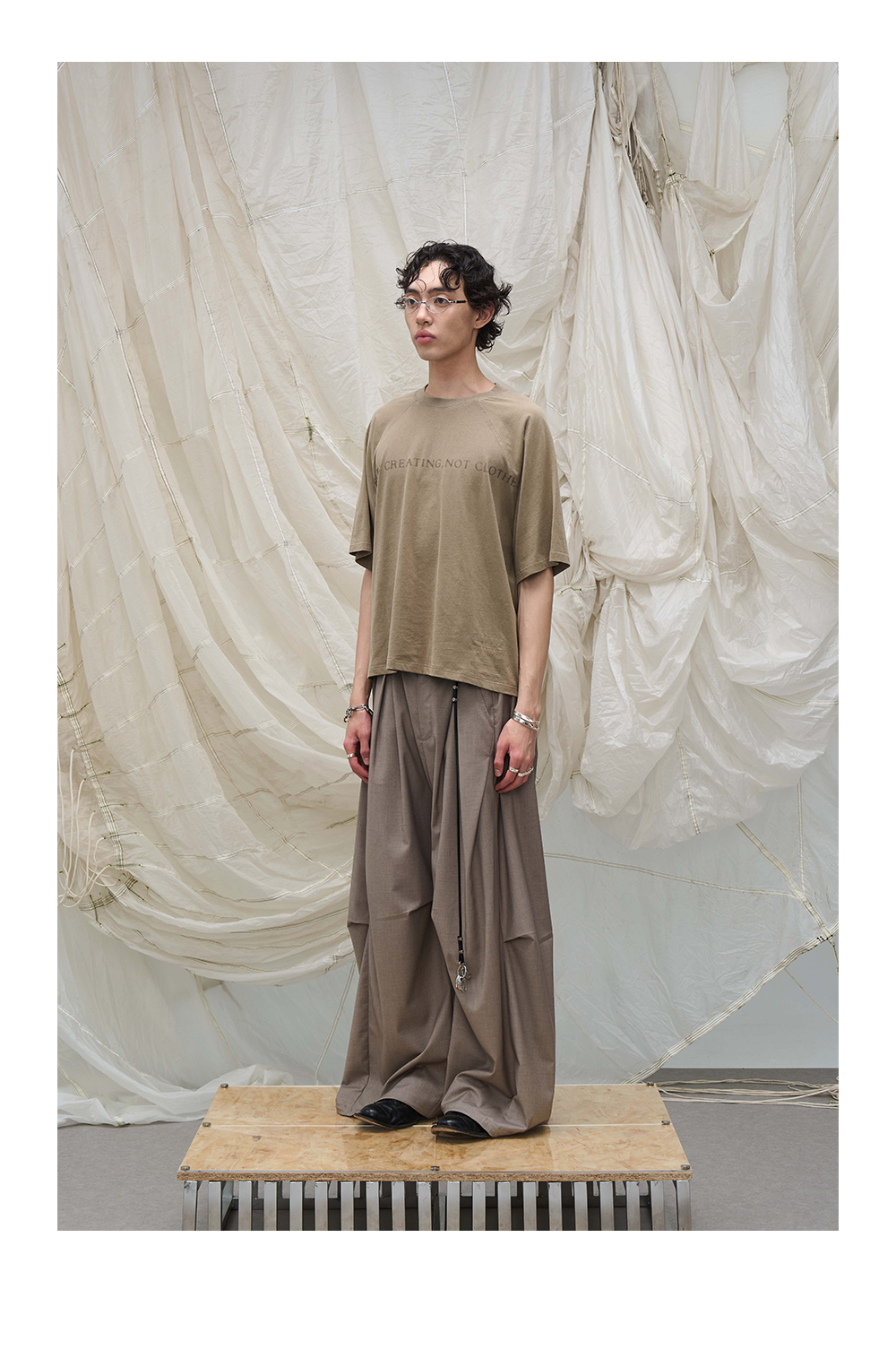 Architectural Pleated Leg Trousers
