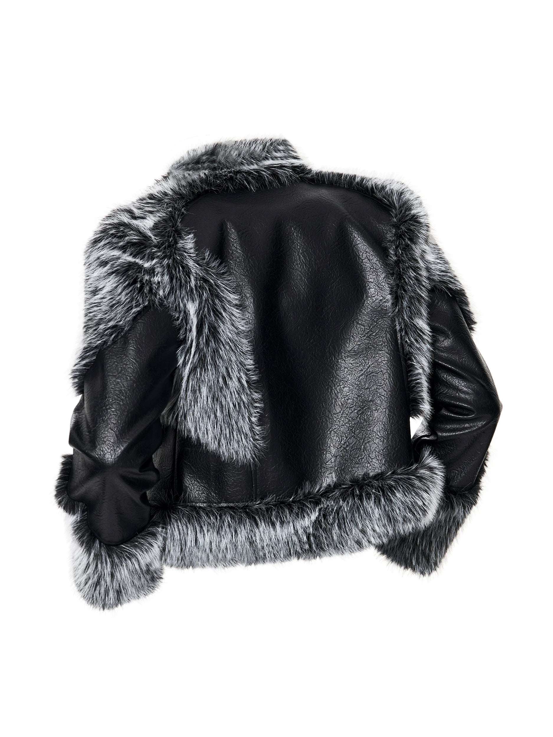 Frostfang Trim Faux-Fur Biker Jacket