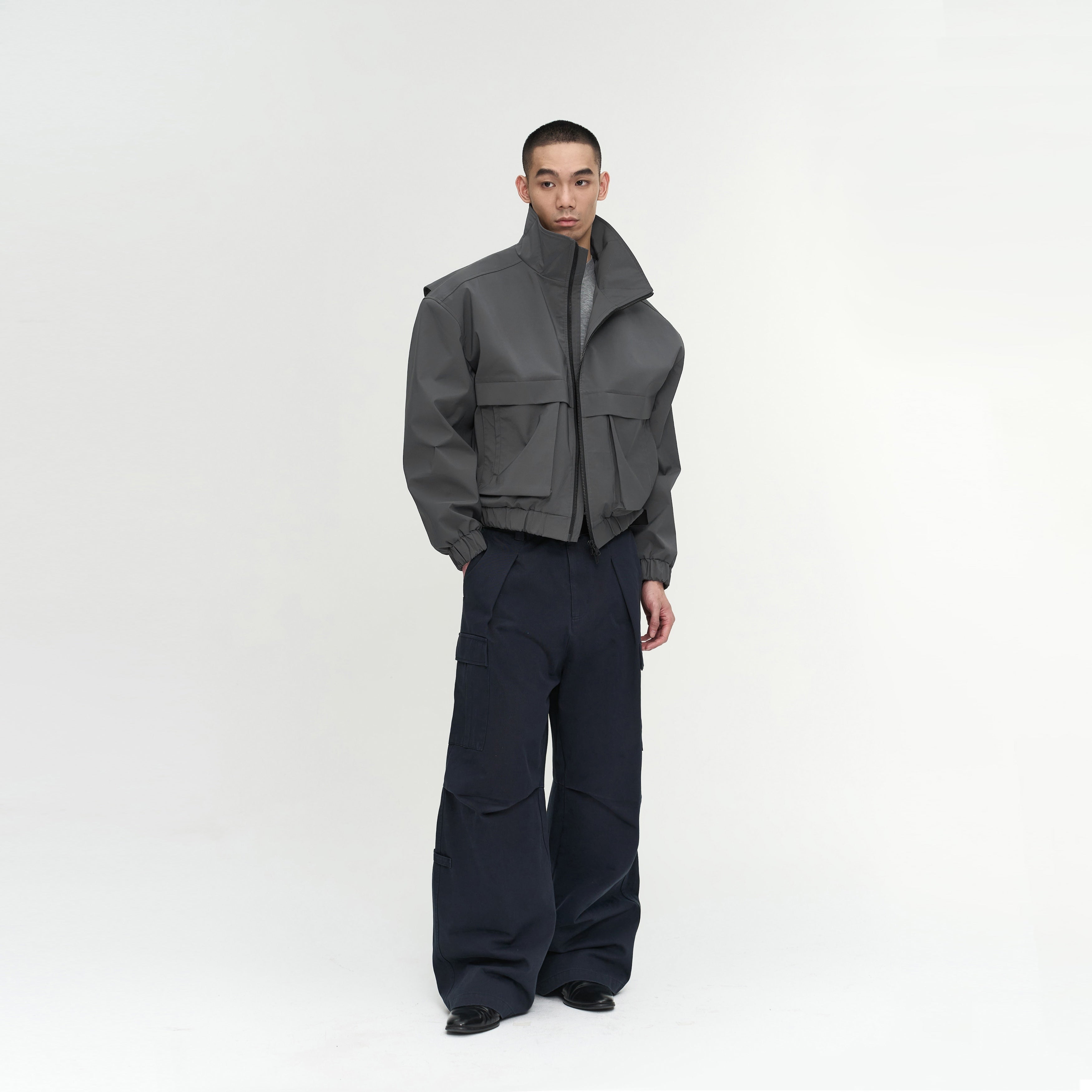 Water-Repellent Stand-Collar Jacket