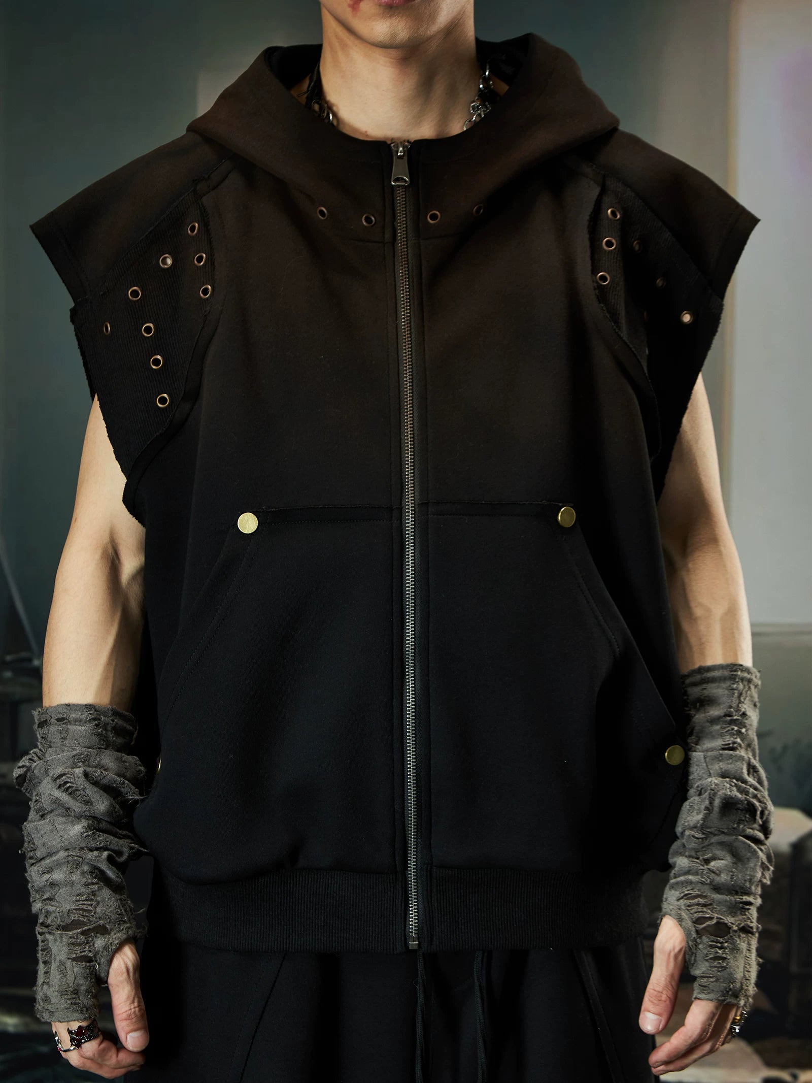 Ruinforge Grommet Hooded Vest
