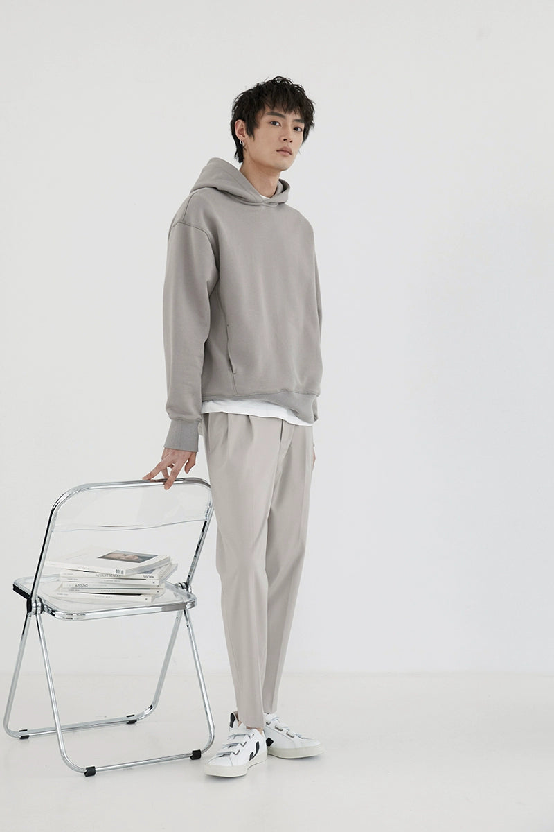 Pantalones de vestir de confort de doble plato
