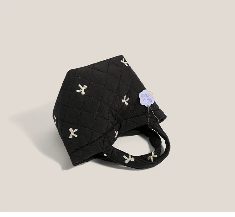 Midnight Bow Quilt Tote