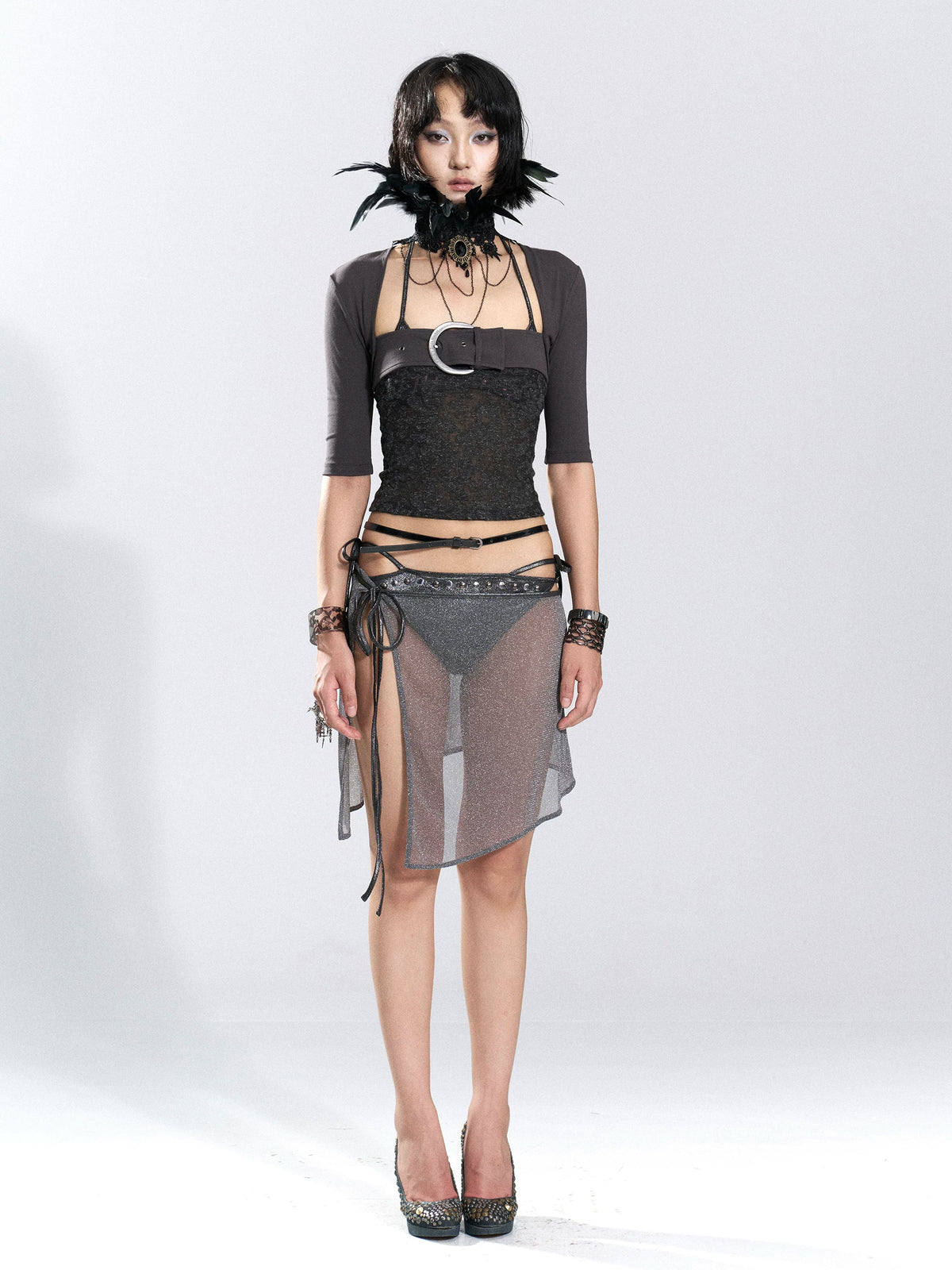 Vesper Buckle Lace Corset Top