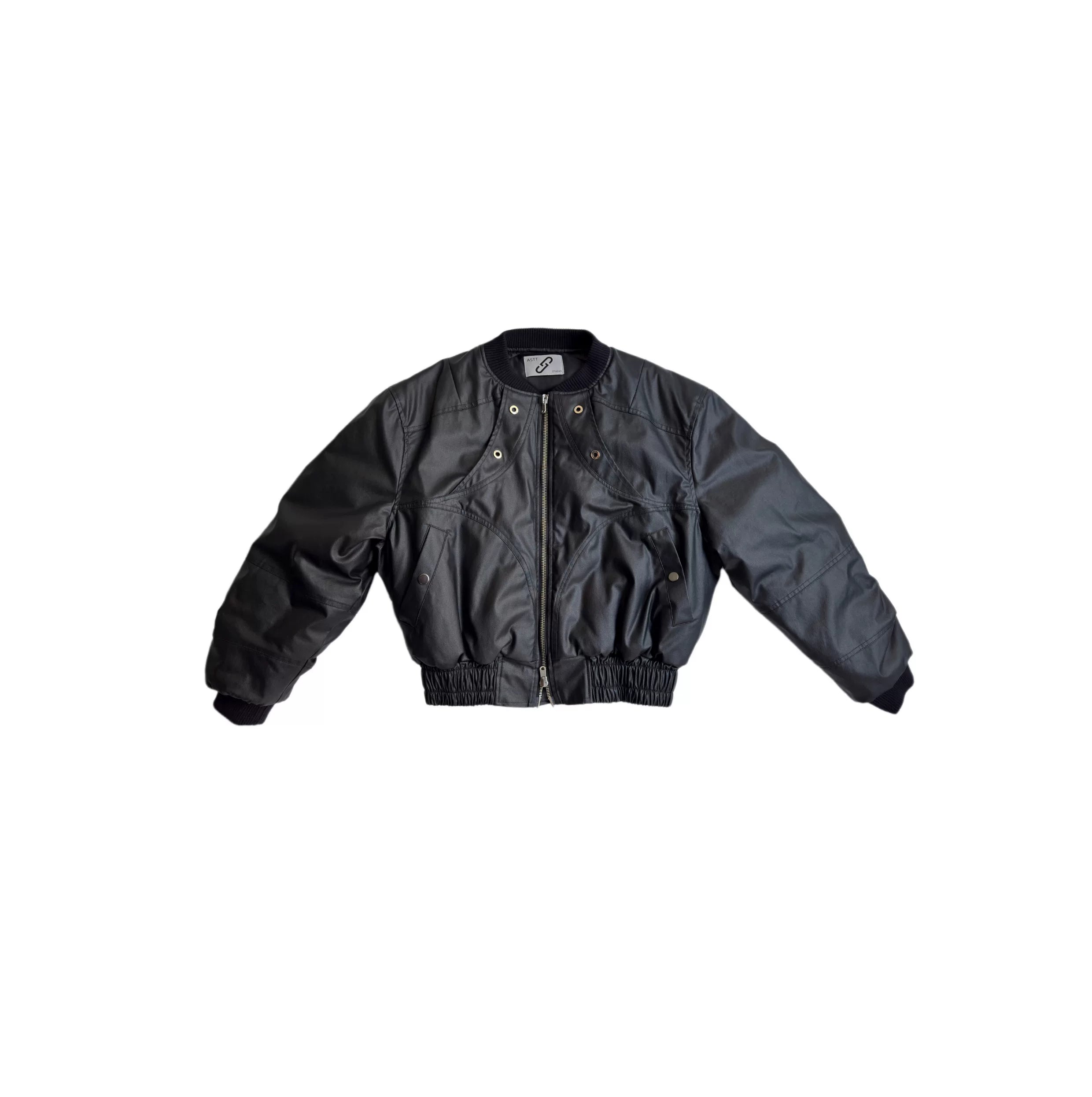 Circuit Panel Crop Bomber Jacket