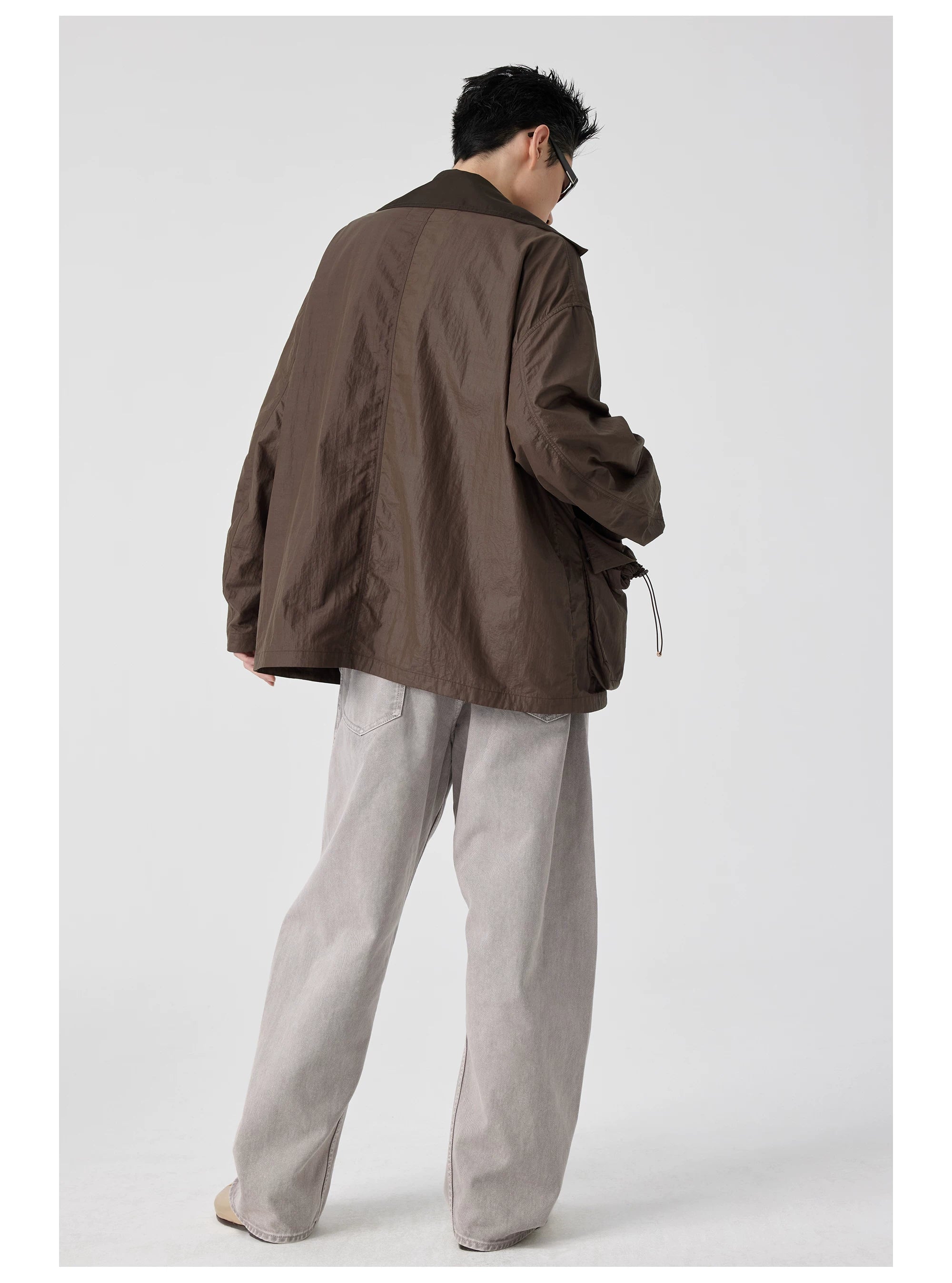 Contrast Collar Safari Jacket