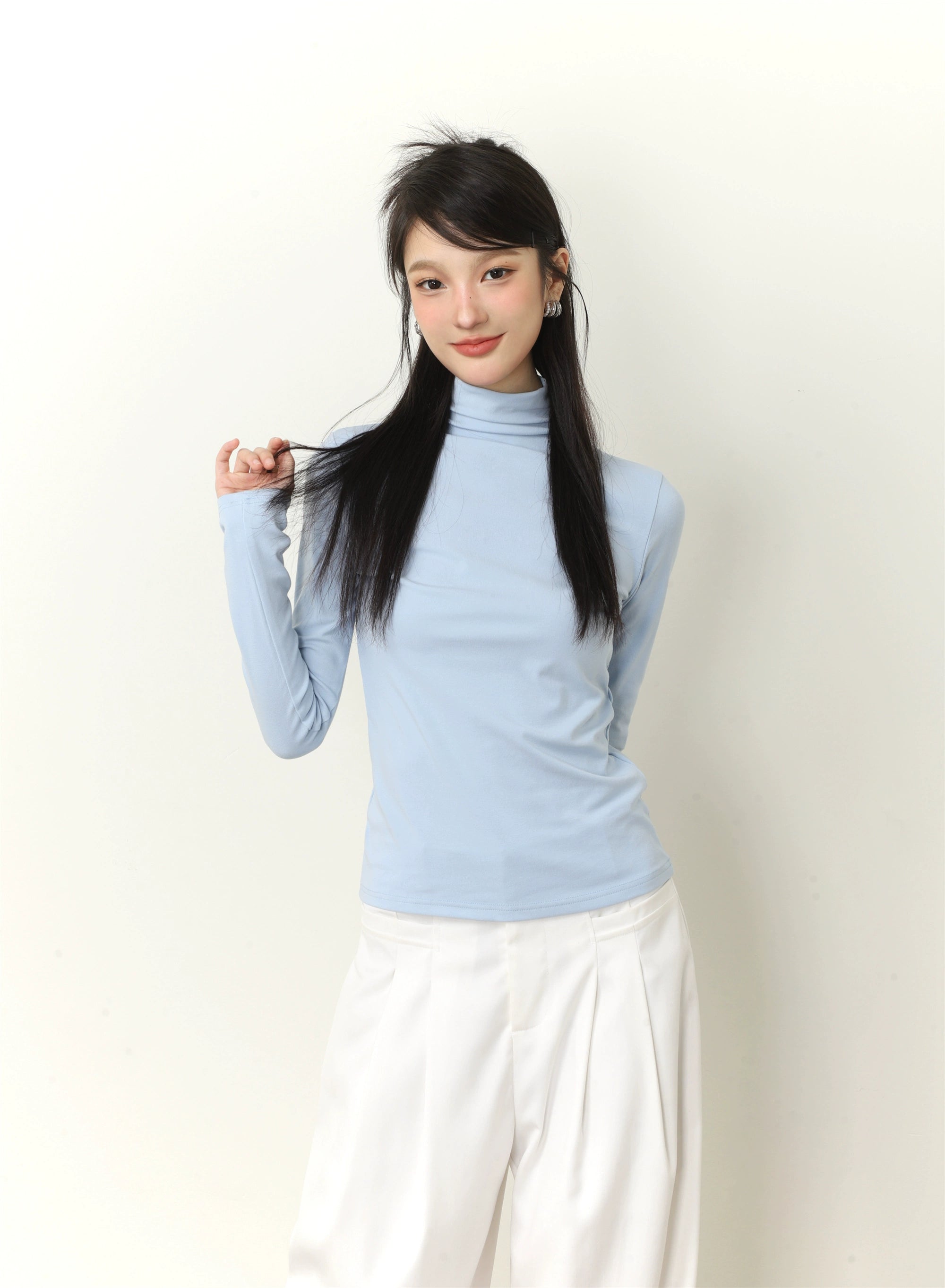 Rollkragenpullover Langarm-T-Shirt