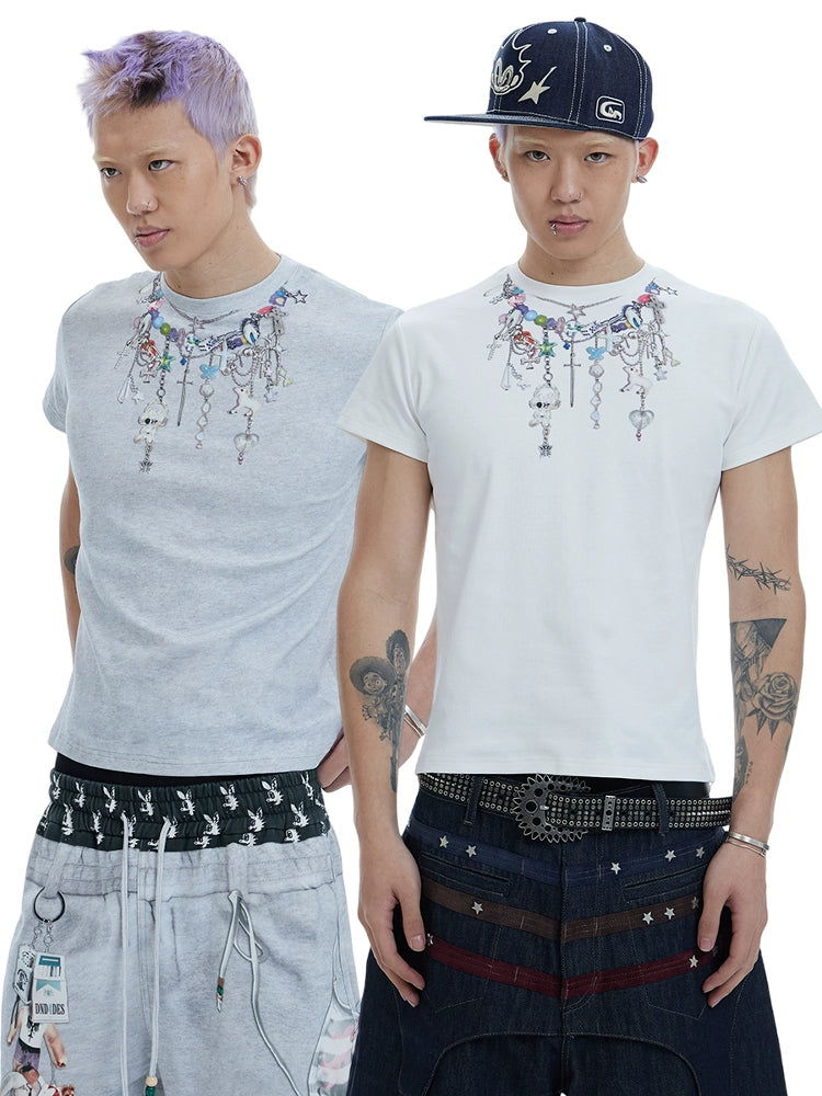 Beaded Necklace Print T-shirt