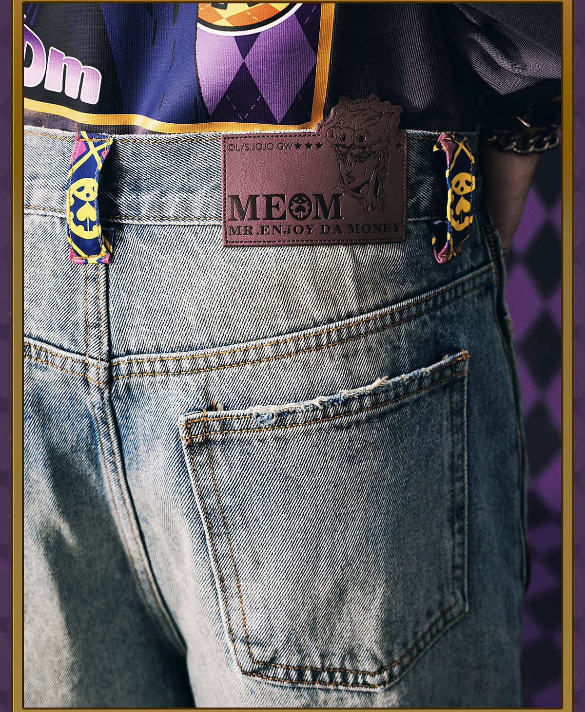 JOJO Collaboration Wide-Leg Side-Zip Jeans