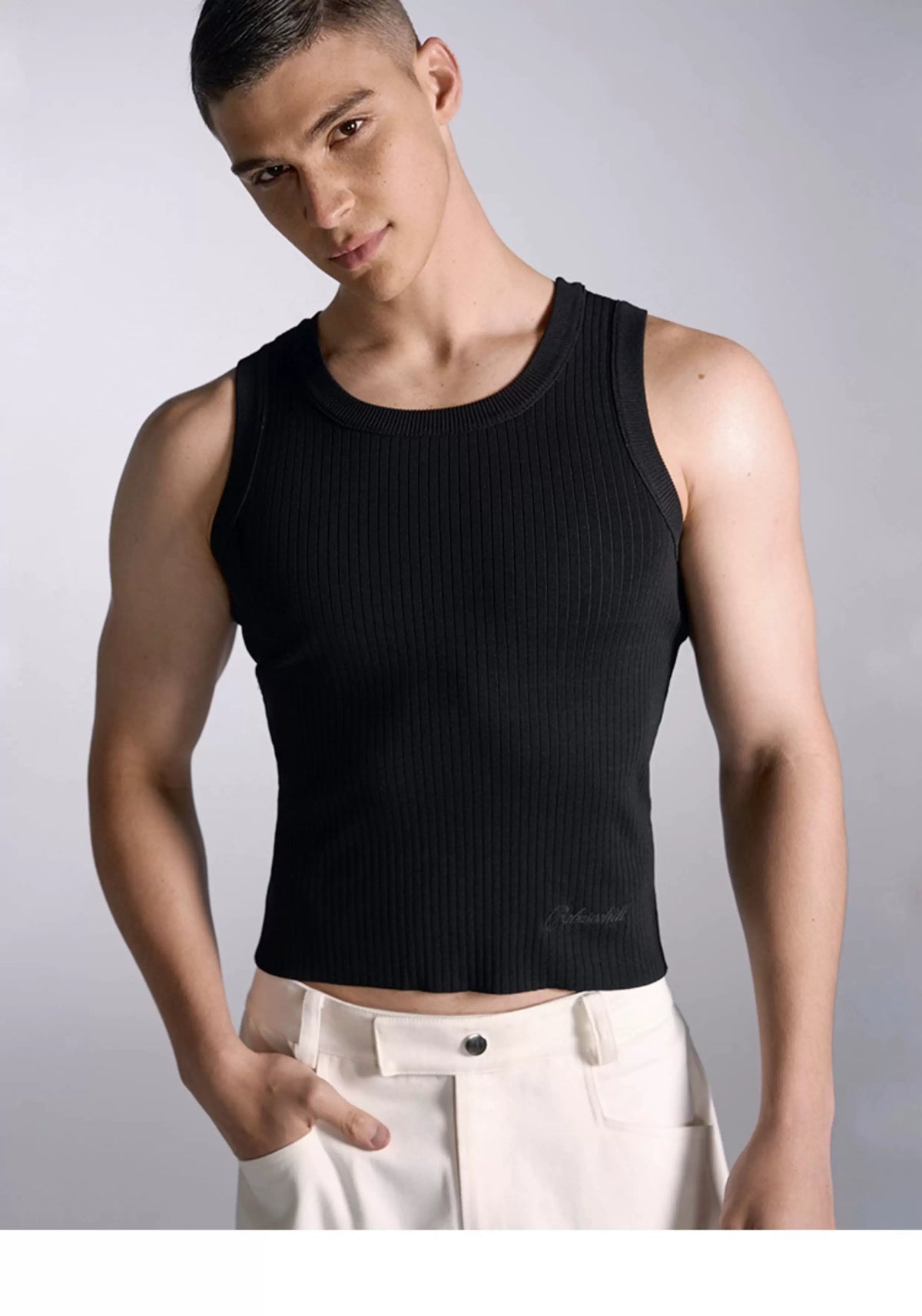 Silverline Ribbed Knit Tank Top